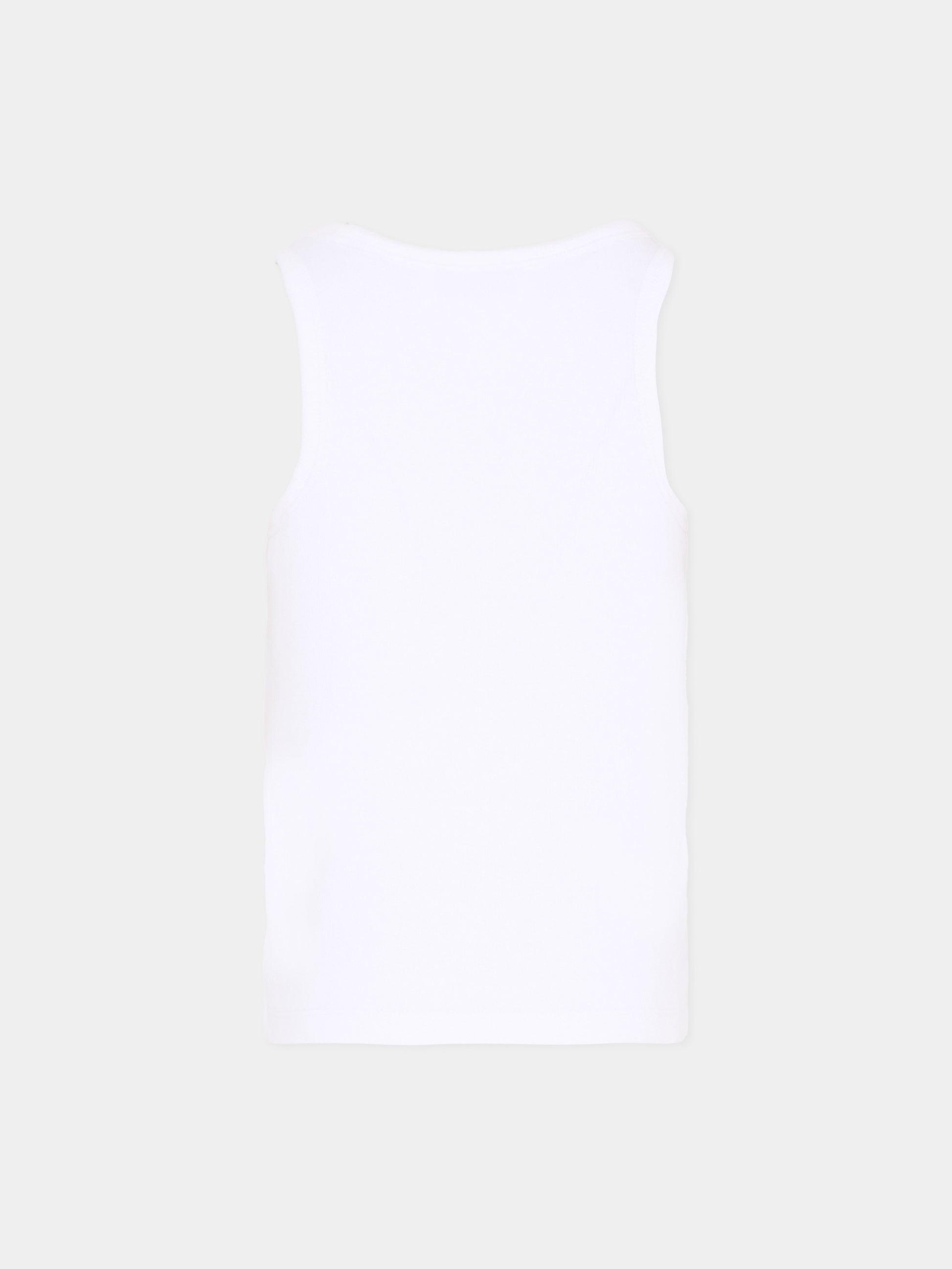 Canotta bianca per bambina con logo,Moschino Kids,HAM06M LBA39 10101