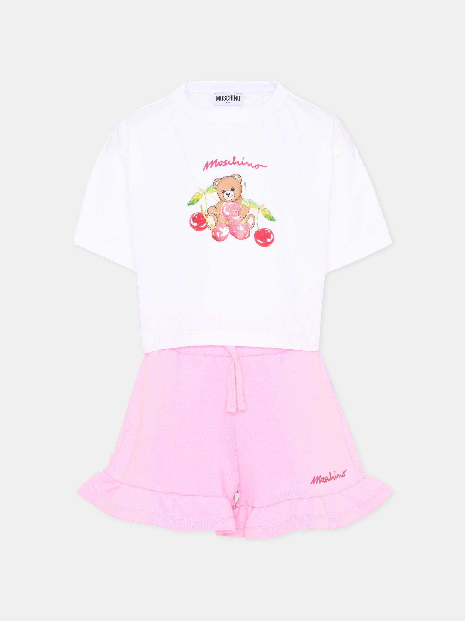 Completo sportivo multicolor per bambina con Teddy Bear,Moschino Kids,HDG01N LCA52 84298