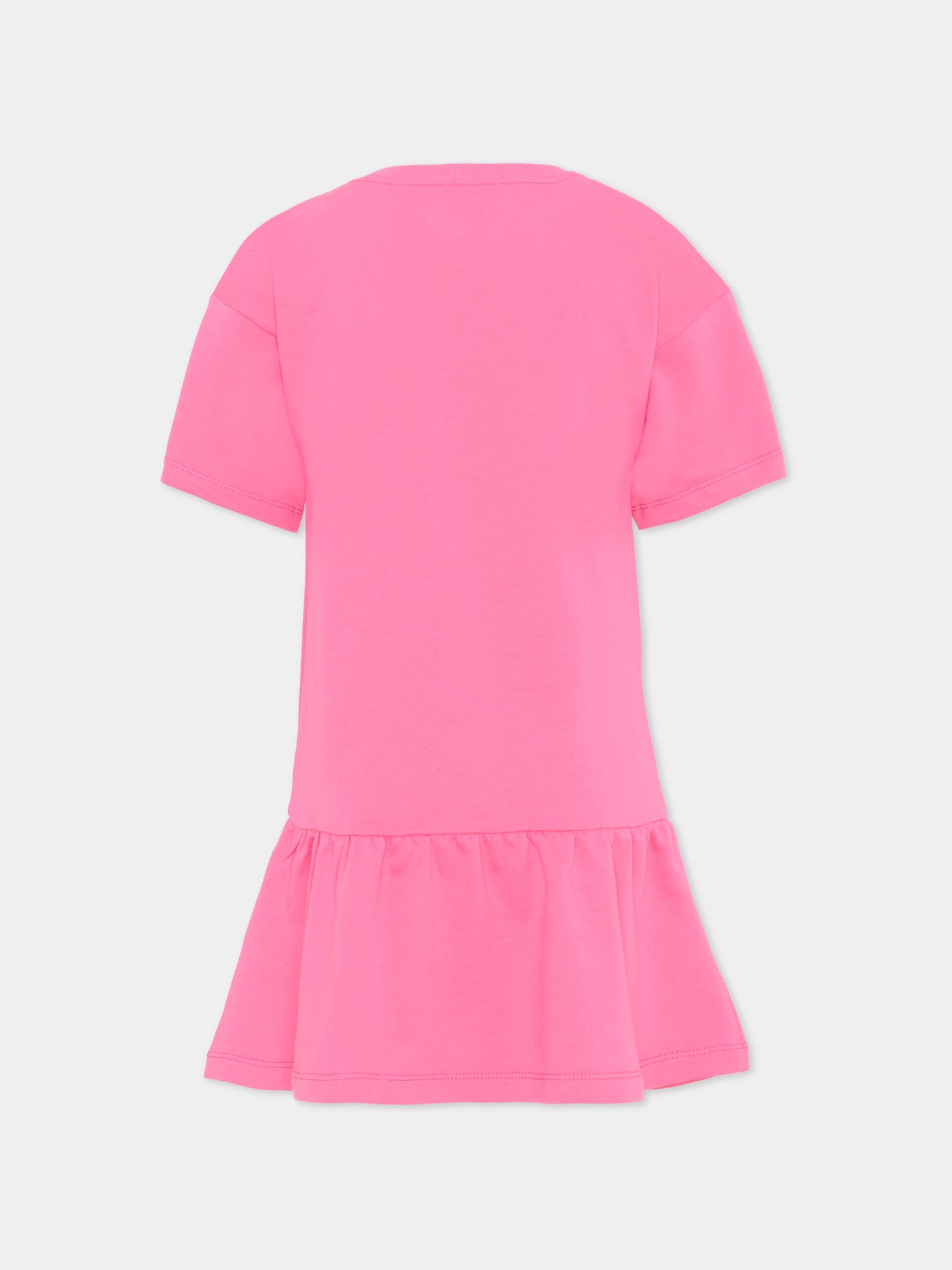 Vestito fucsia per bambina con Teddy Bear,Moschino Kids,HDV0HL LCA19 50533