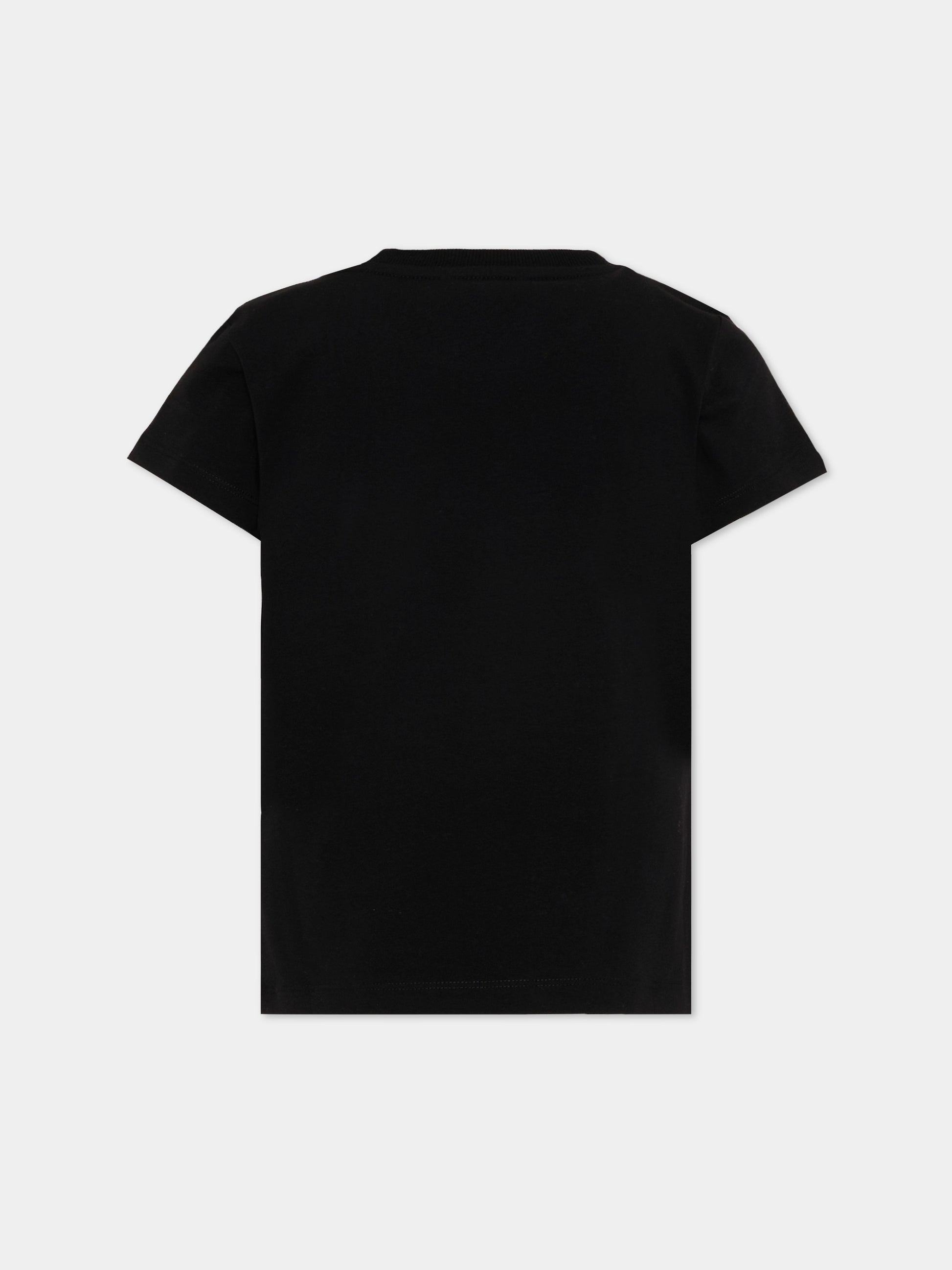 T-Shirt nera per bambina con Teddy Bear,Moschino Kids,HFM06K LBA10 60100