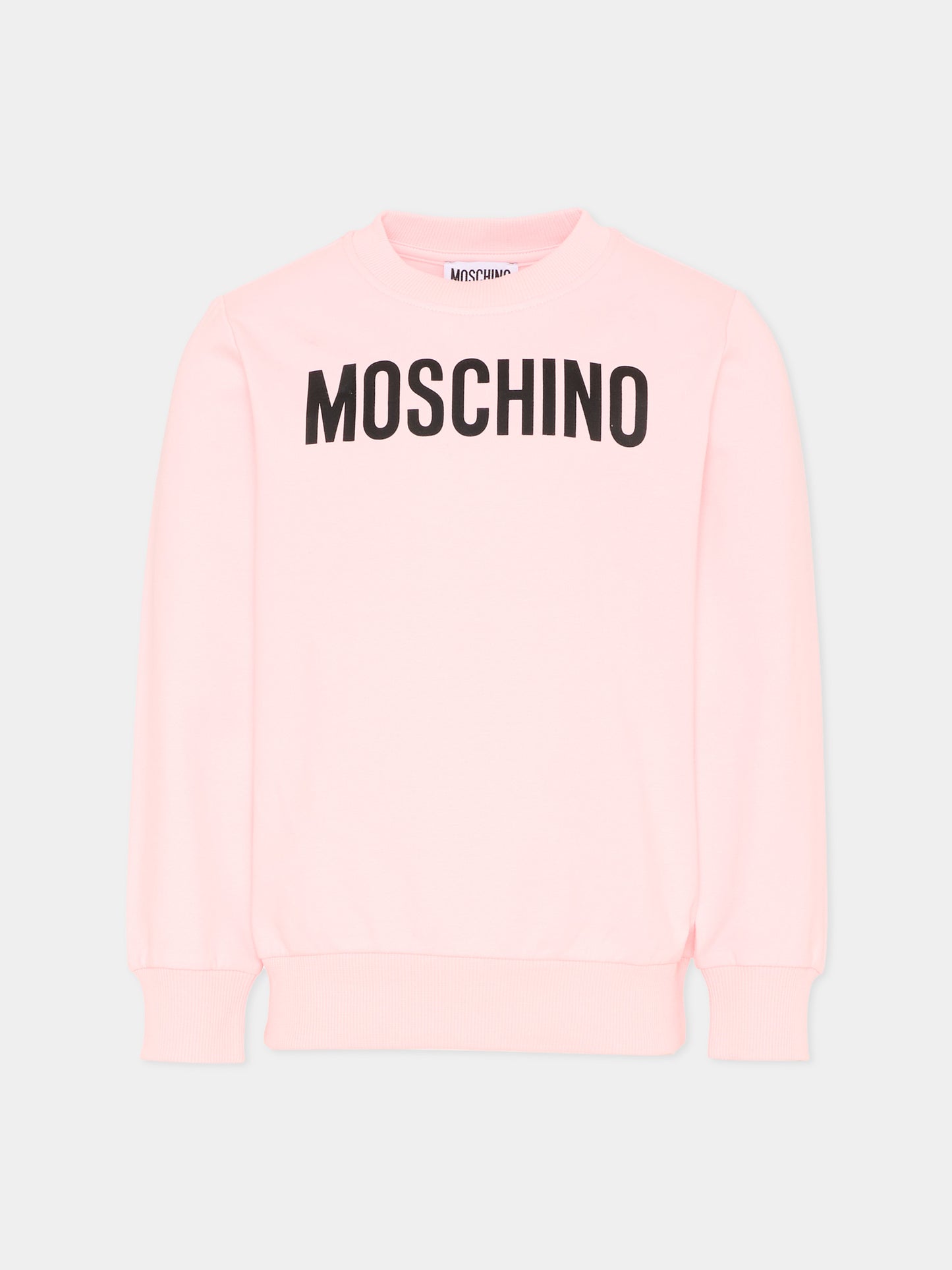 Felpa rosa per bambina con logo,Moschino Kids,HUF09Y LDA11 50209