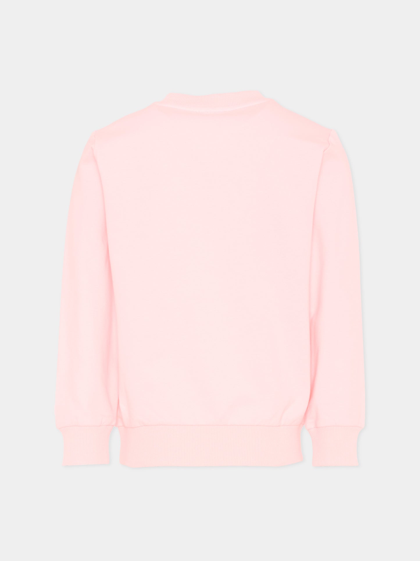 Felpa rosa per bambina con logo,Moschino Kids,HUF09Y LDA11 50209