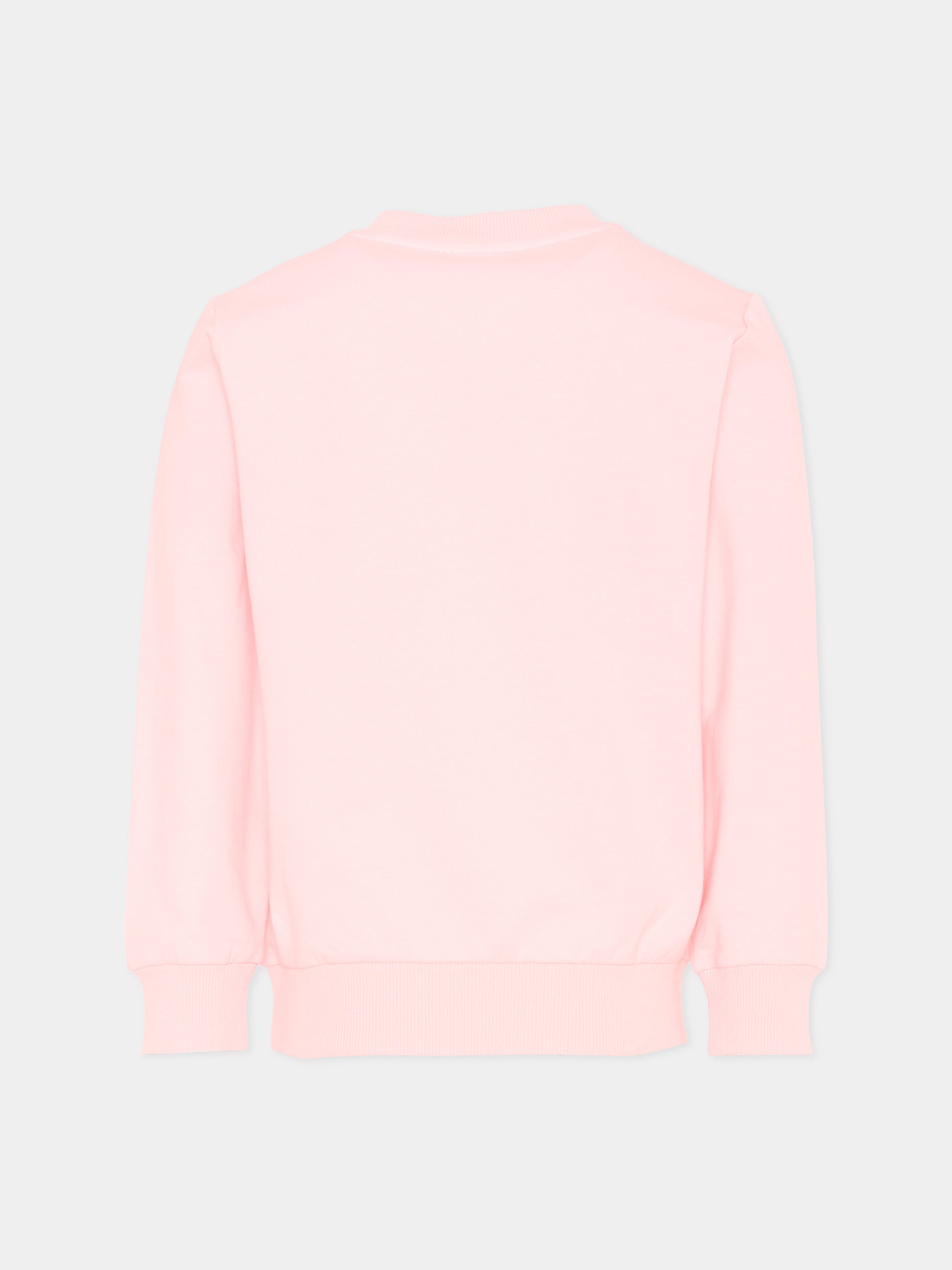 Felpa rosa per bambina con logo,Moschino Kids,HUF09Y LDA11 50209