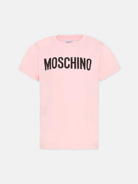 T-shirt rosa per bambina con Teddy Bear,Moschino Kids,HUM05U LBA10 50209