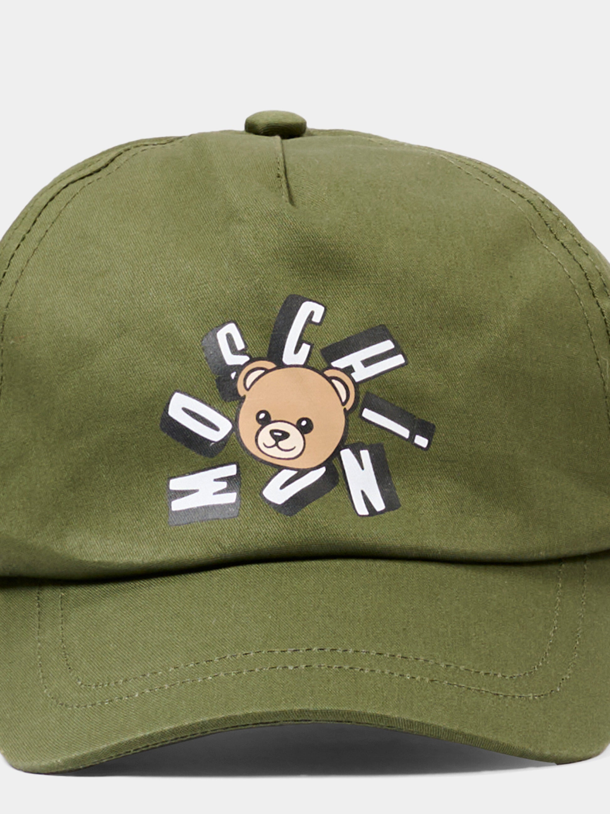 Cappello con visiera verde per bambino con Teddy Bear,Moschino Kids,HVX01N LOA00 30037