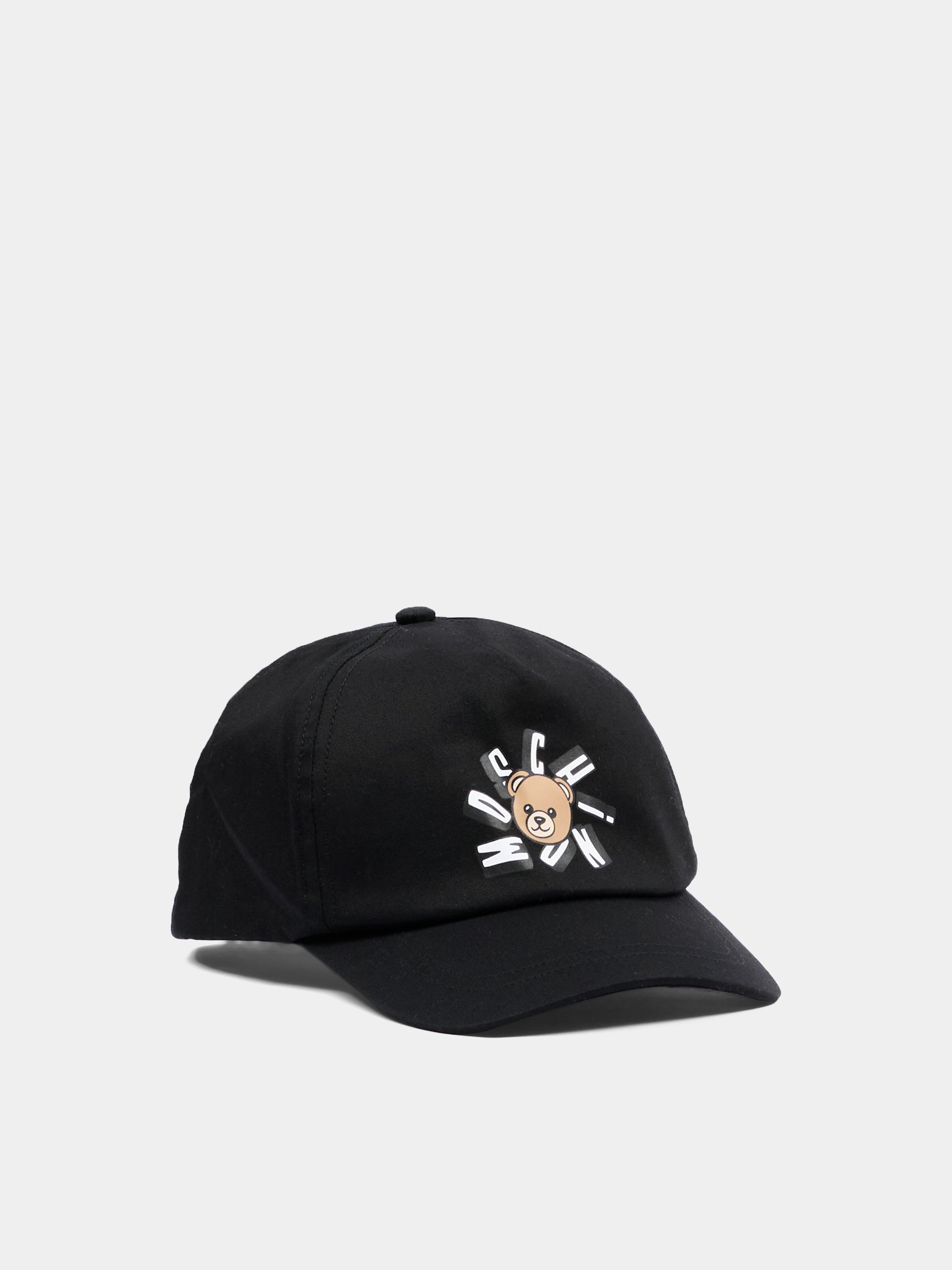 Cappello nero per bambini con Teddy Bear,Moschino Kids,HVX01N LOA00 60100