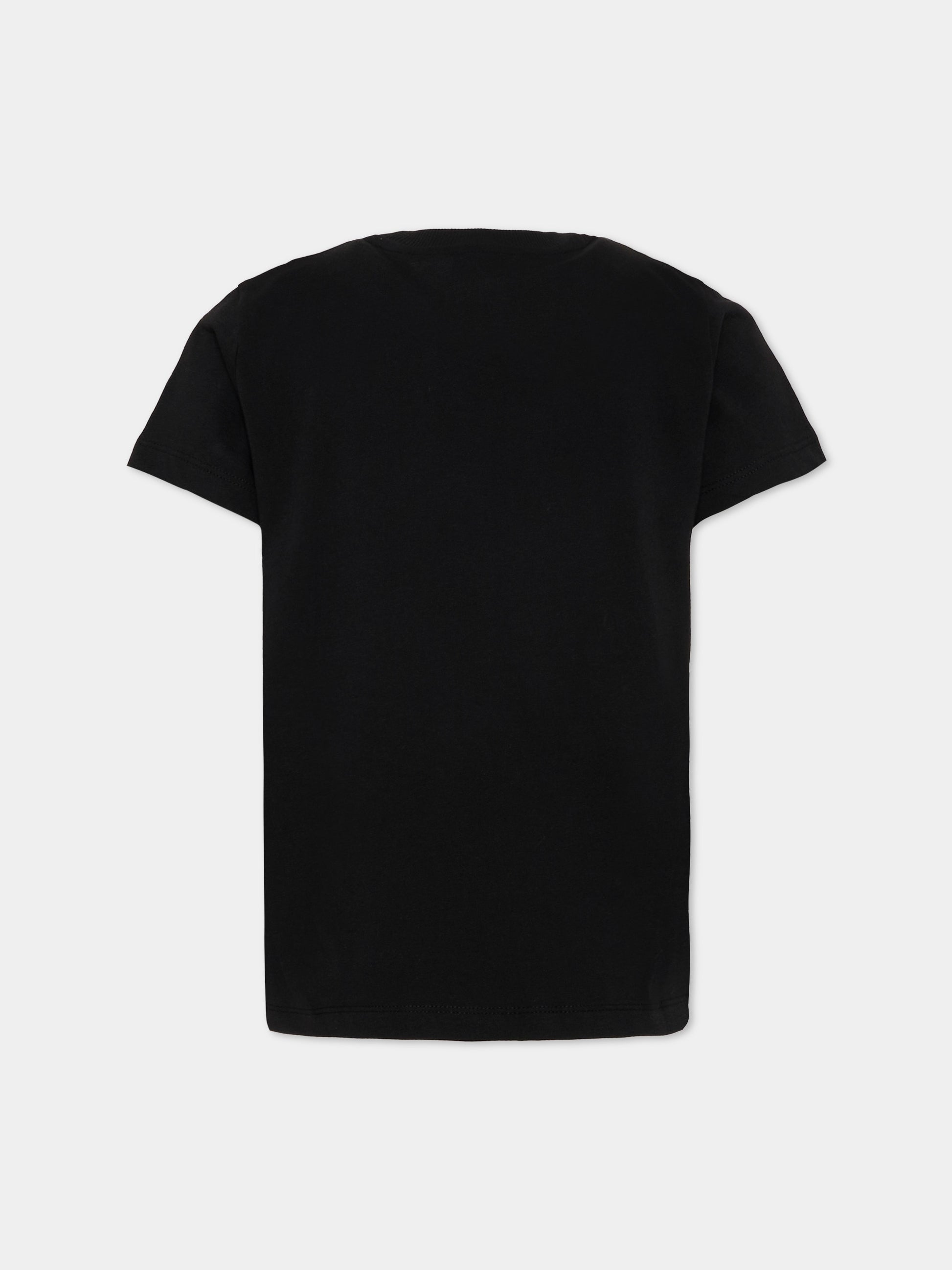 T-Shirt nera per bambini con Teddy Bear,Moschino Kids,HZM058 LAA03 60100