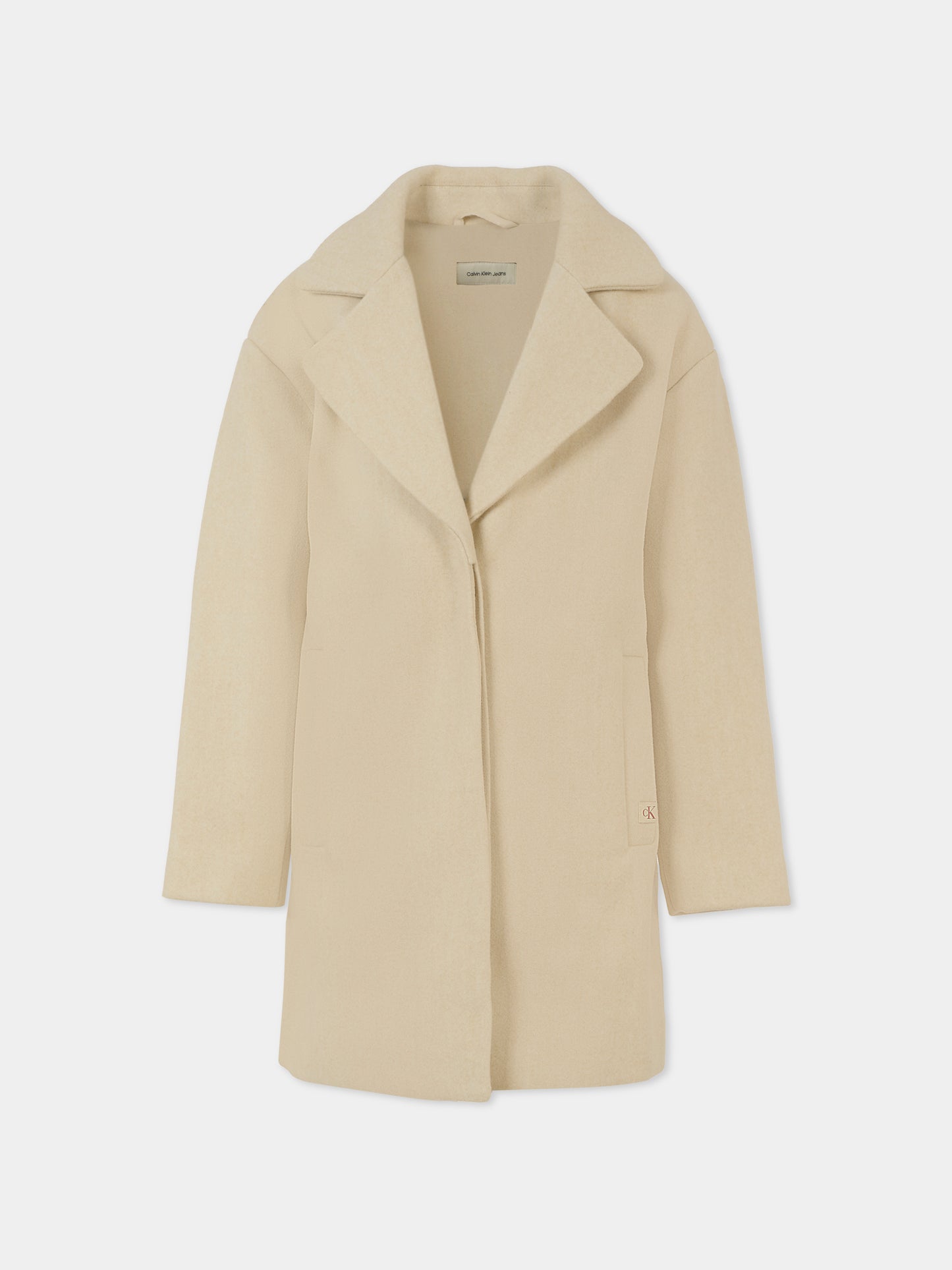 Cappotto beige per bambina con logo,Calvin Klein Kids,IG0IG02676 ADK