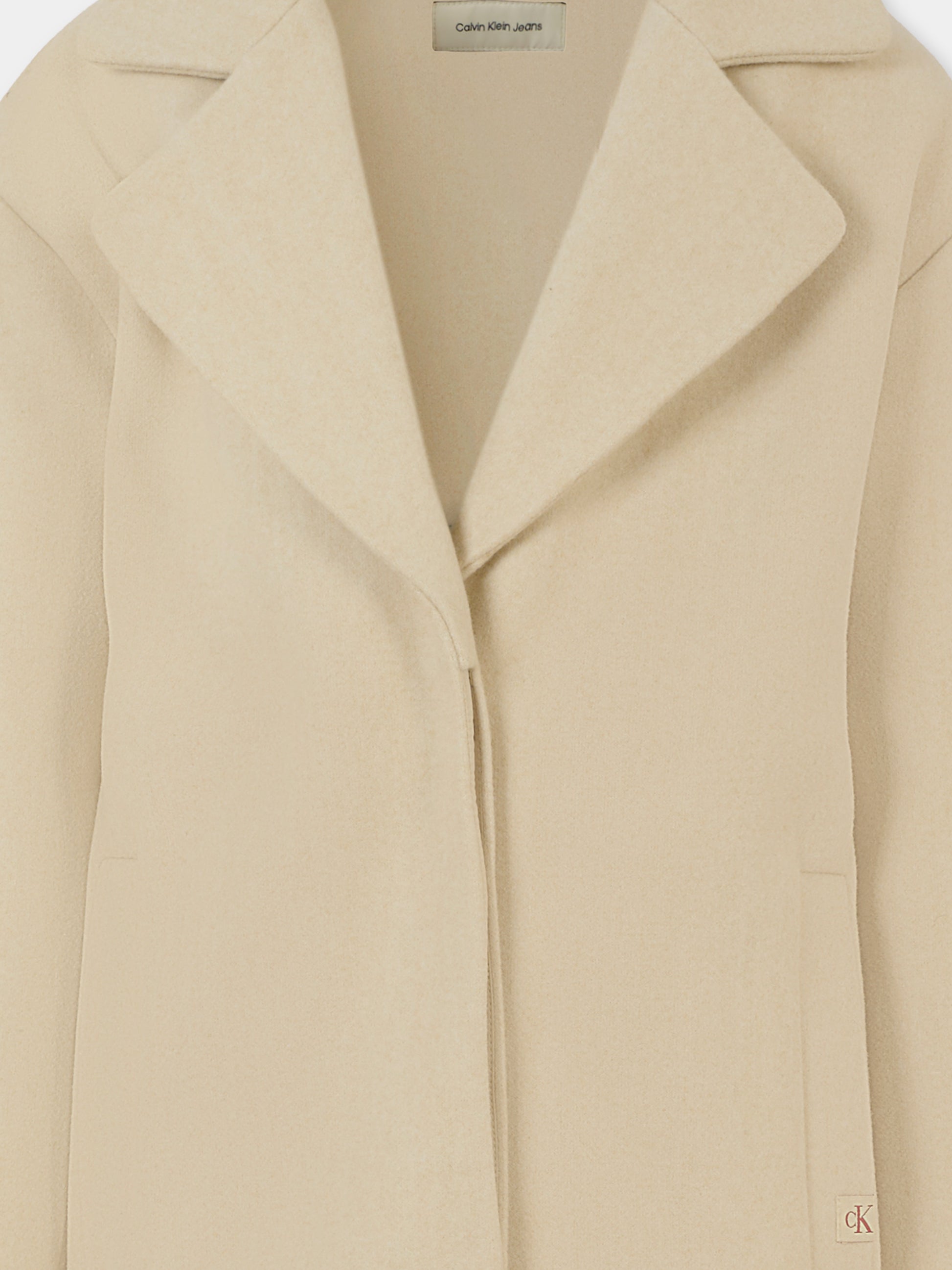 Cappotto beige per bambina con logo,Calvin Klein Kids,IG0IG02676 ADK
