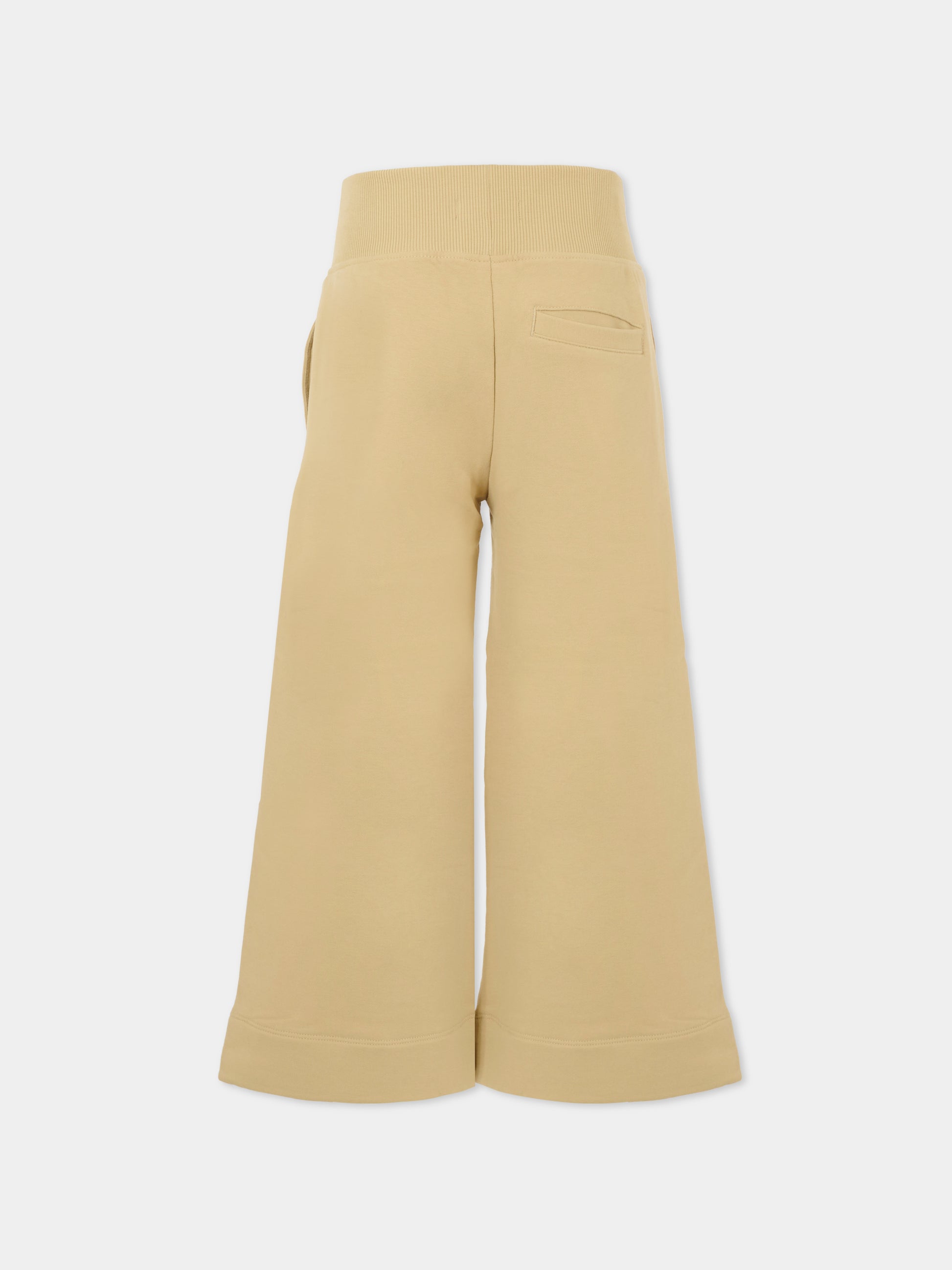 Pantaloni beige per bambina con logo,Calvin Klein Kids,IG0IG02515 RAE