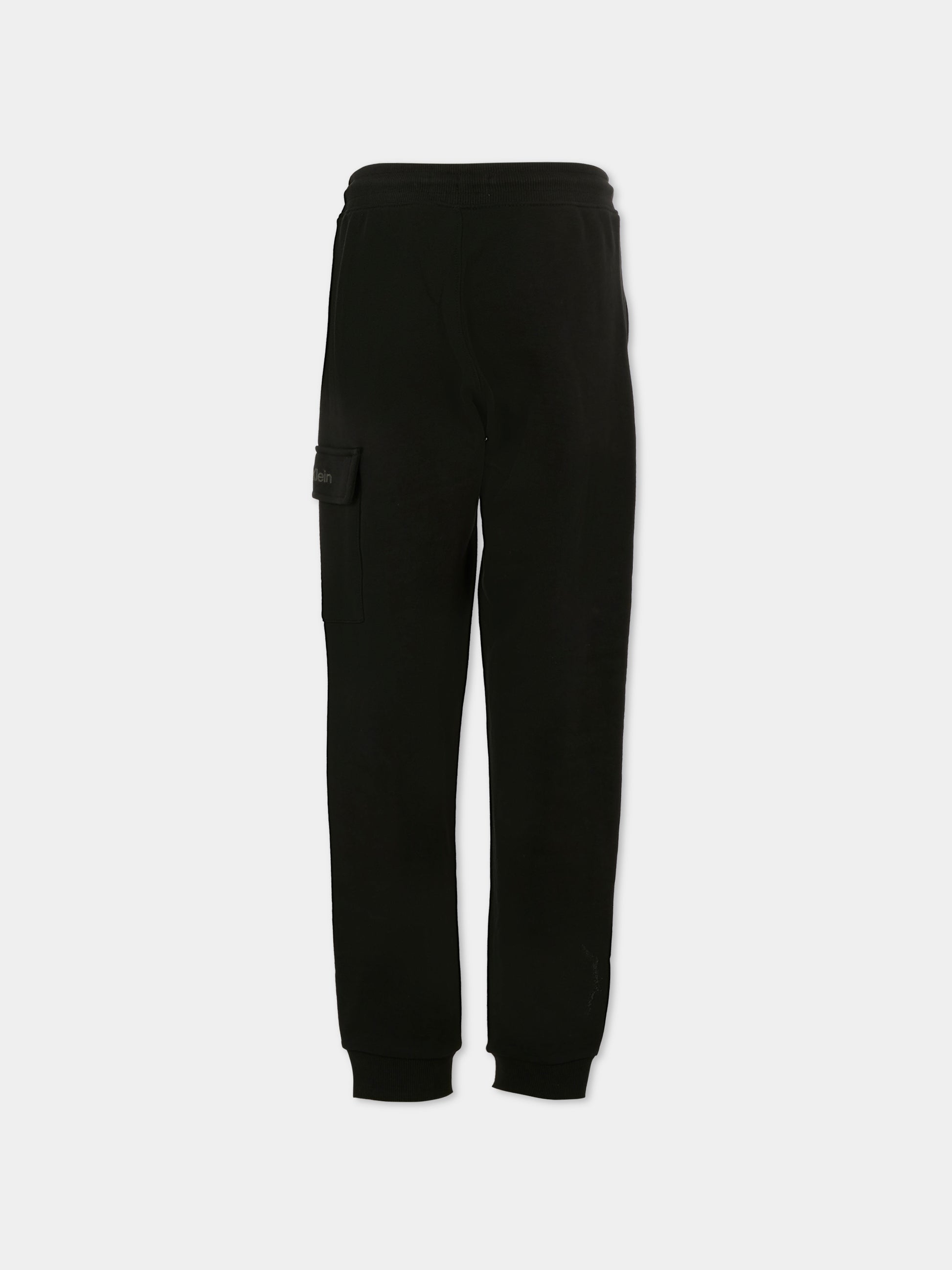 Pantaloni neri per bambini con logo,Calvin Klein Kids,IB0IB02409 BEH