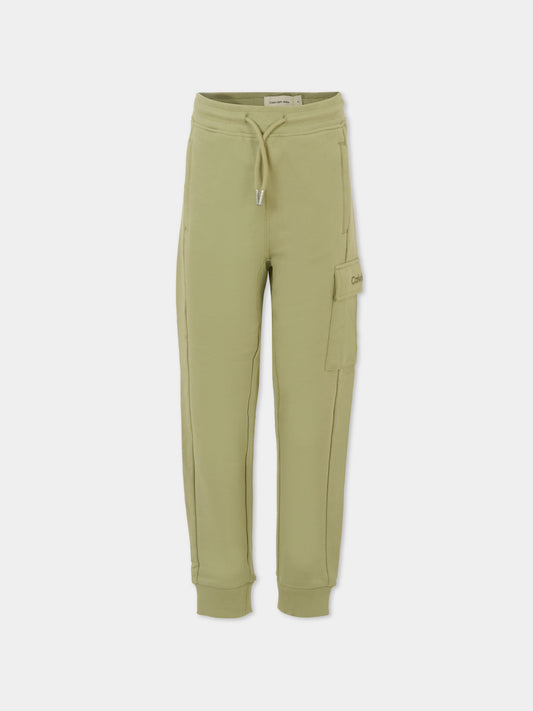 Pantaloni verdi per bambini con logo,Calvin Klein Kids,IB0IB02409 M0P