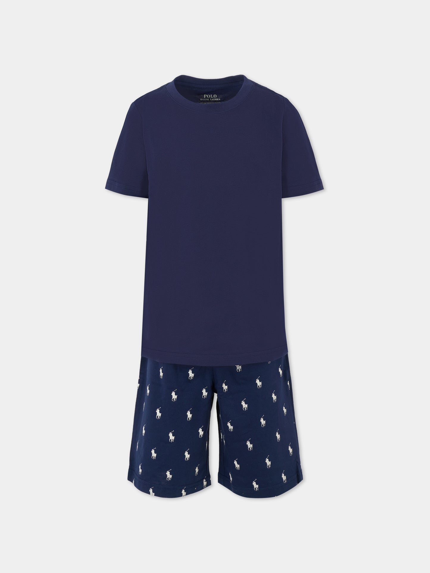 Pigiama blu per bambino con cavallino,Ralph Lauren Kids,P0250 BCV