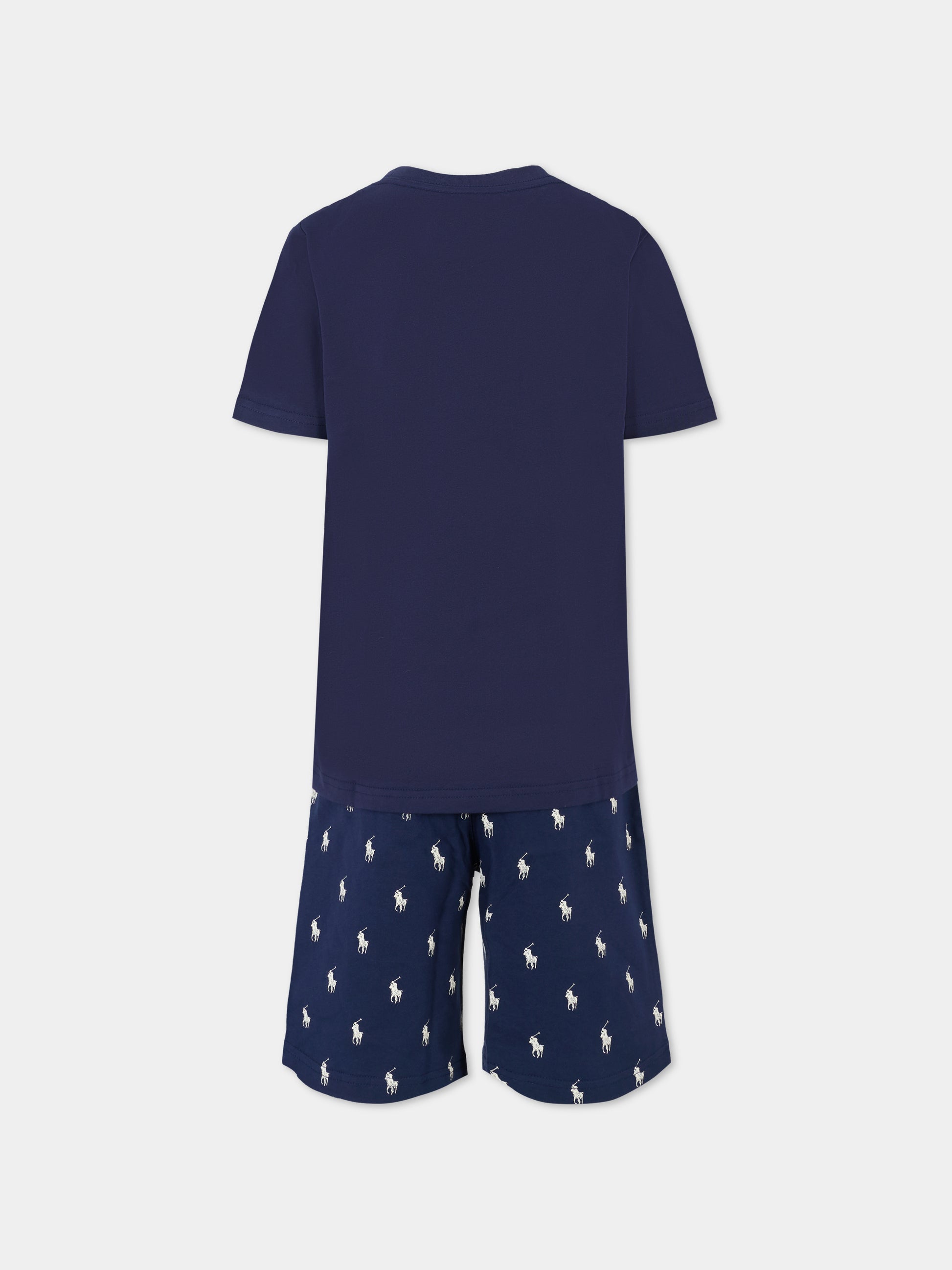Pigiama blu per bambino con cavallino,Ralph Lauren Kids,P0250 BCV
