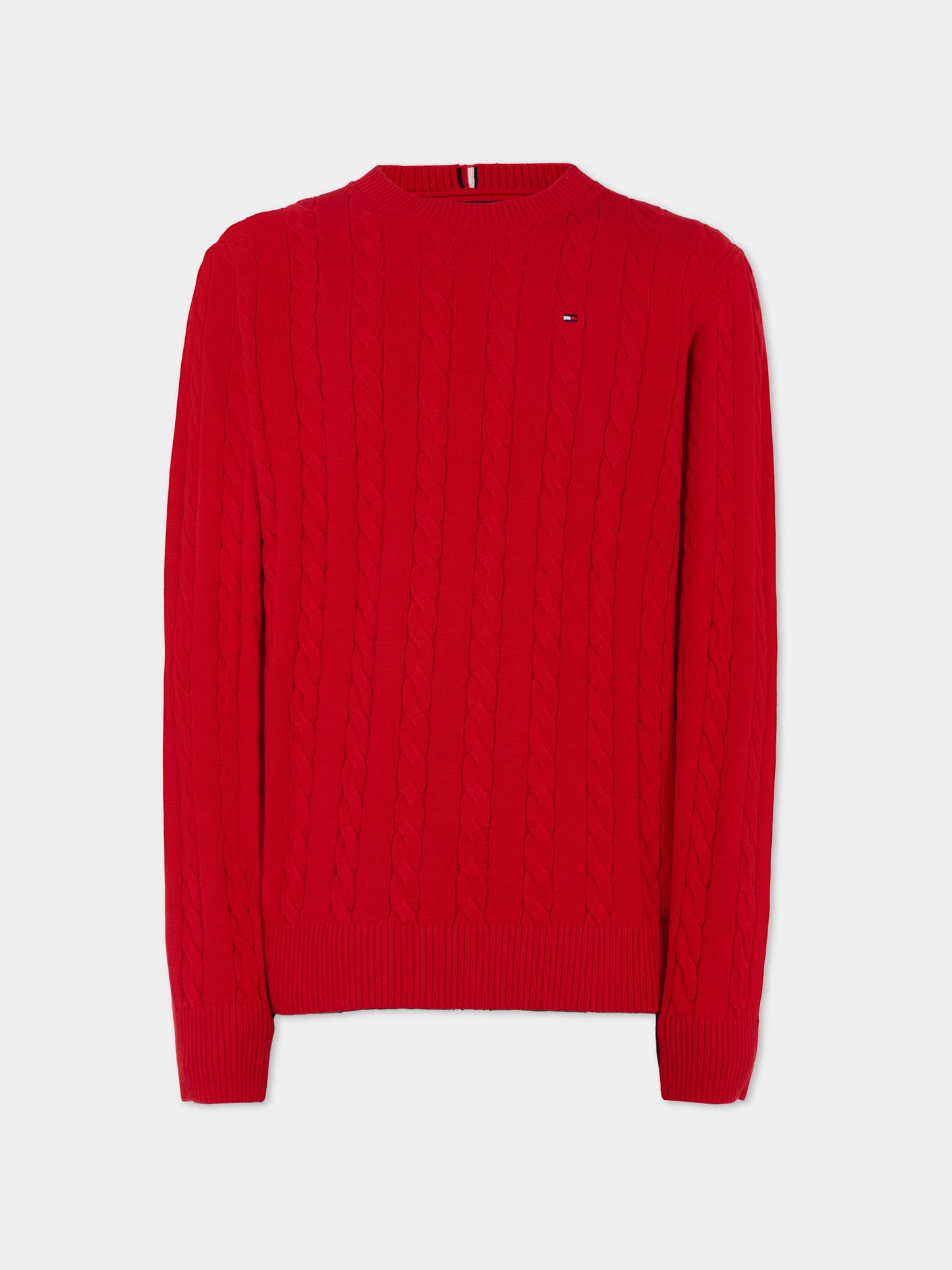 Maglione rosso per bambino con bandierina,Tommy Hilfiger Junior,KB0KB09348 XLG