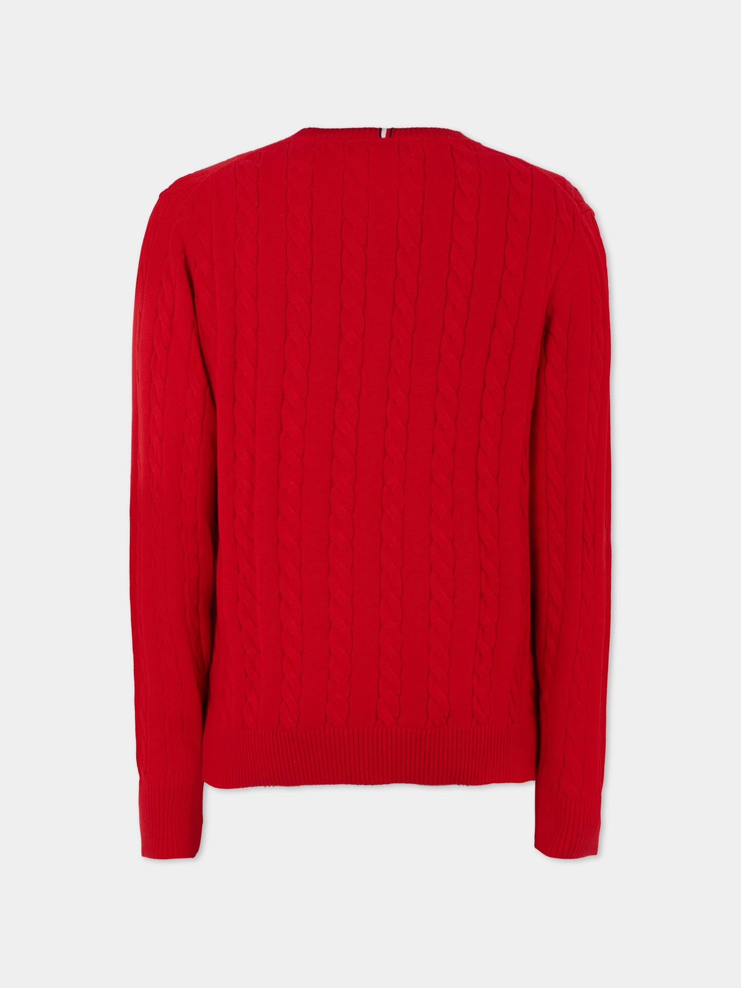 Maglione rosso per bambino con bandierina,Tommy Hilfiger Junior,KB0KB09348 XLG