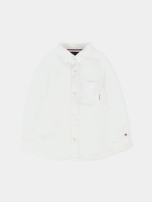 Camicia bianca per neonato con bandierina,Tommy Hilfiger Junior,KB0KB09550 YBR