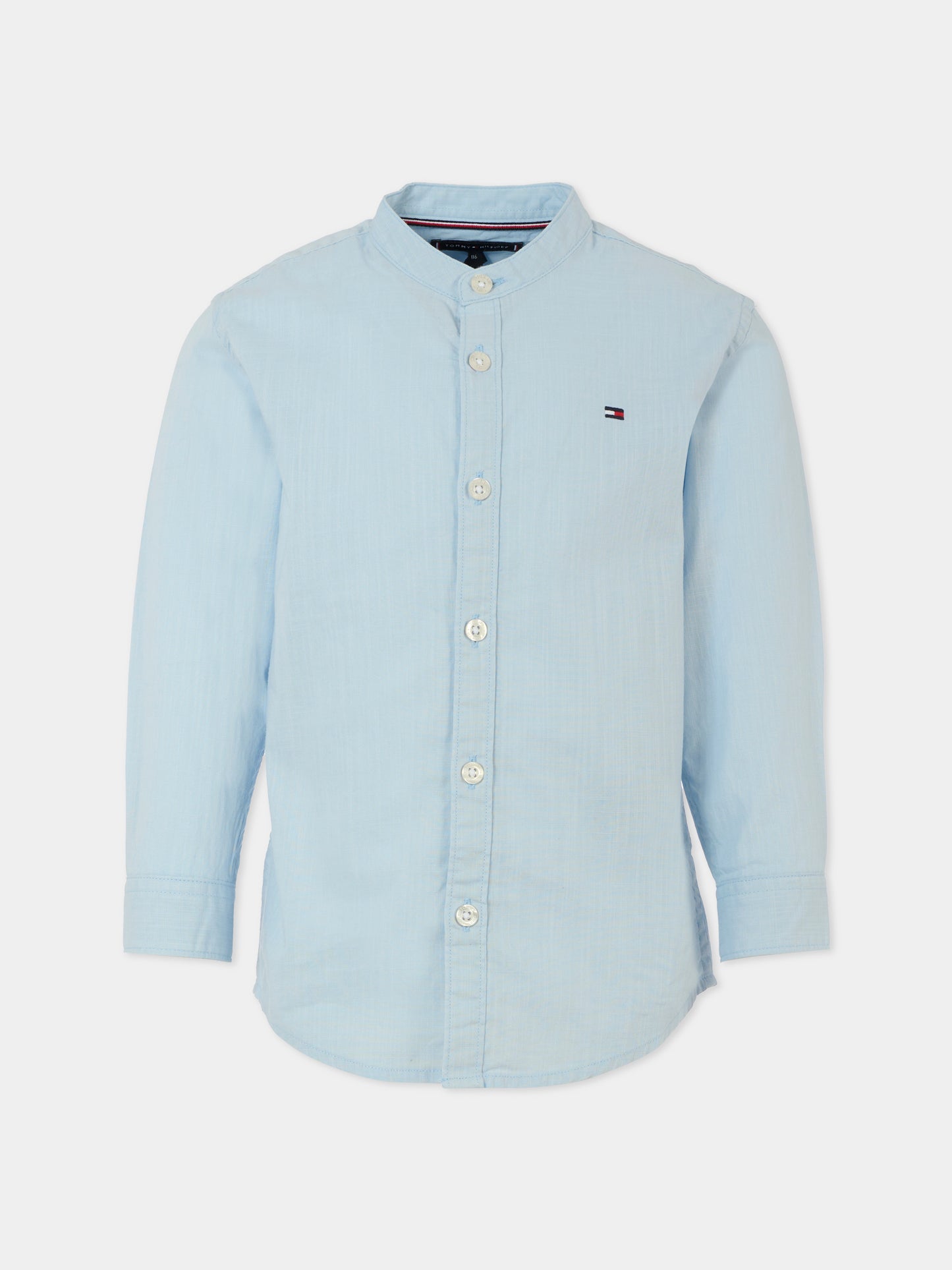 Camicia bianca per bambino con bandierina,Tommy Hilfiger Junior,KB0KB09557 C1O