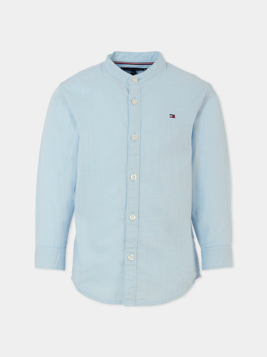 Camicia bianca per bambino con bandierina,Tommy Hilfiger Junior,KB0KB09557 C1O