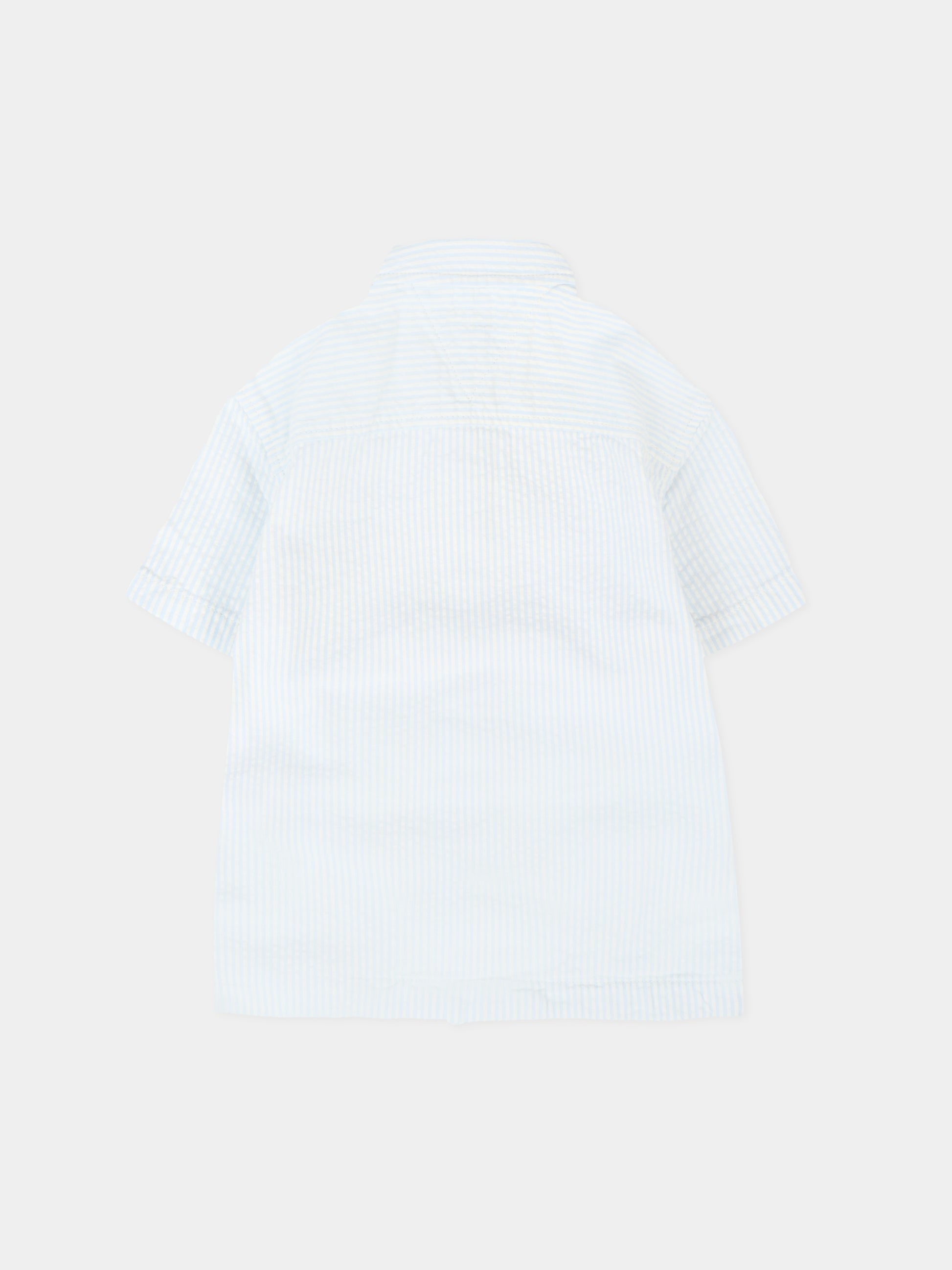 Camicia celeste per neonato con bandierina,Tommy Hilfiger Junior,KB0KB09558 0A4