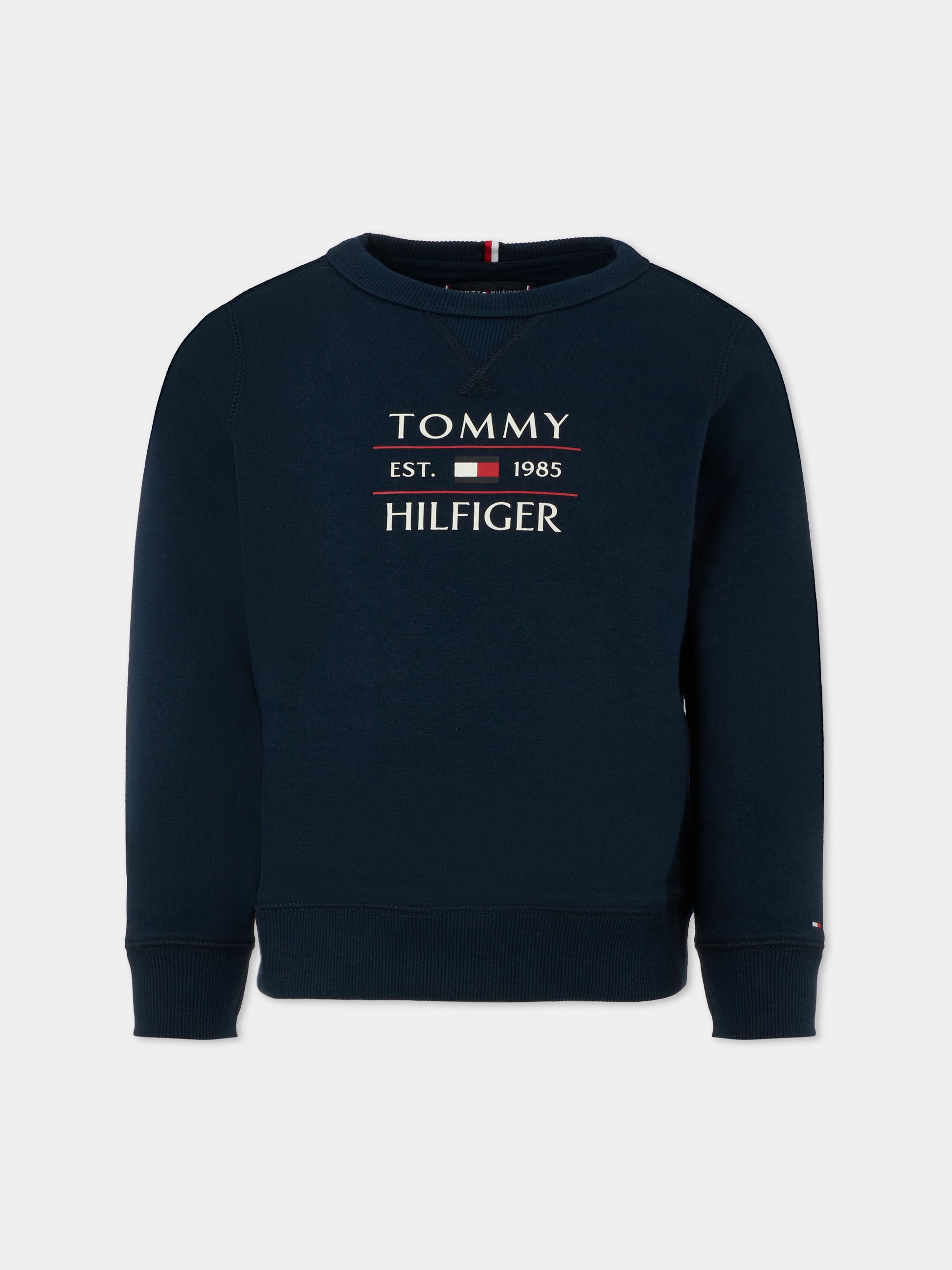 Felpa blu per bambino con logo,Tommy Hilfiger Junior,KB0KB09569 C1G