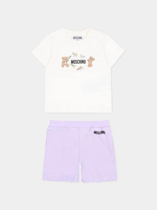 Completo sportivo multicolor per neonati con Teddy Bear,Moschino Kids,M5G00M LAA01 83695