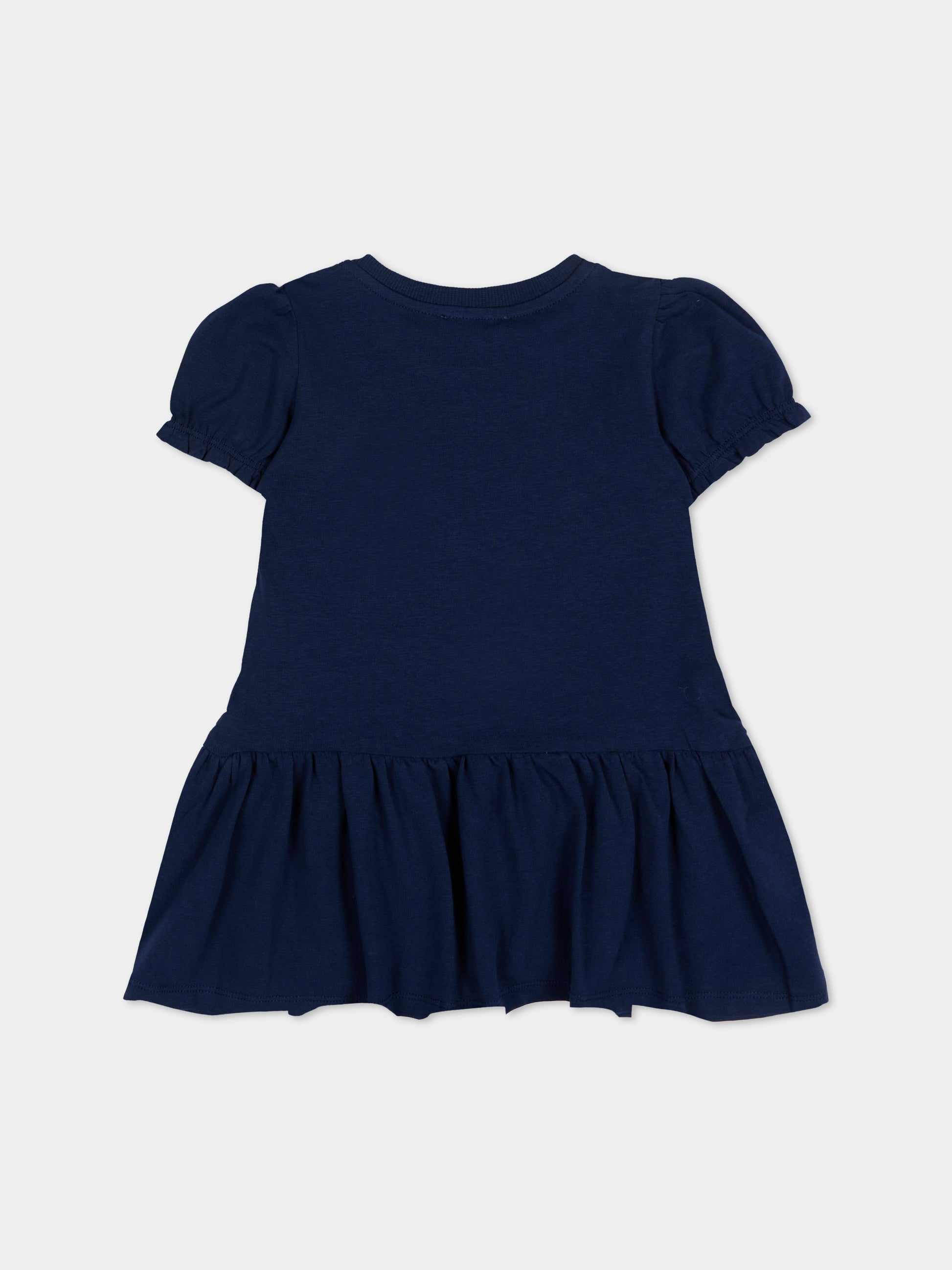 Vestito blu per neonata con Teddy Bear,Moschino Kids,MAV0C7 LBA00 40016