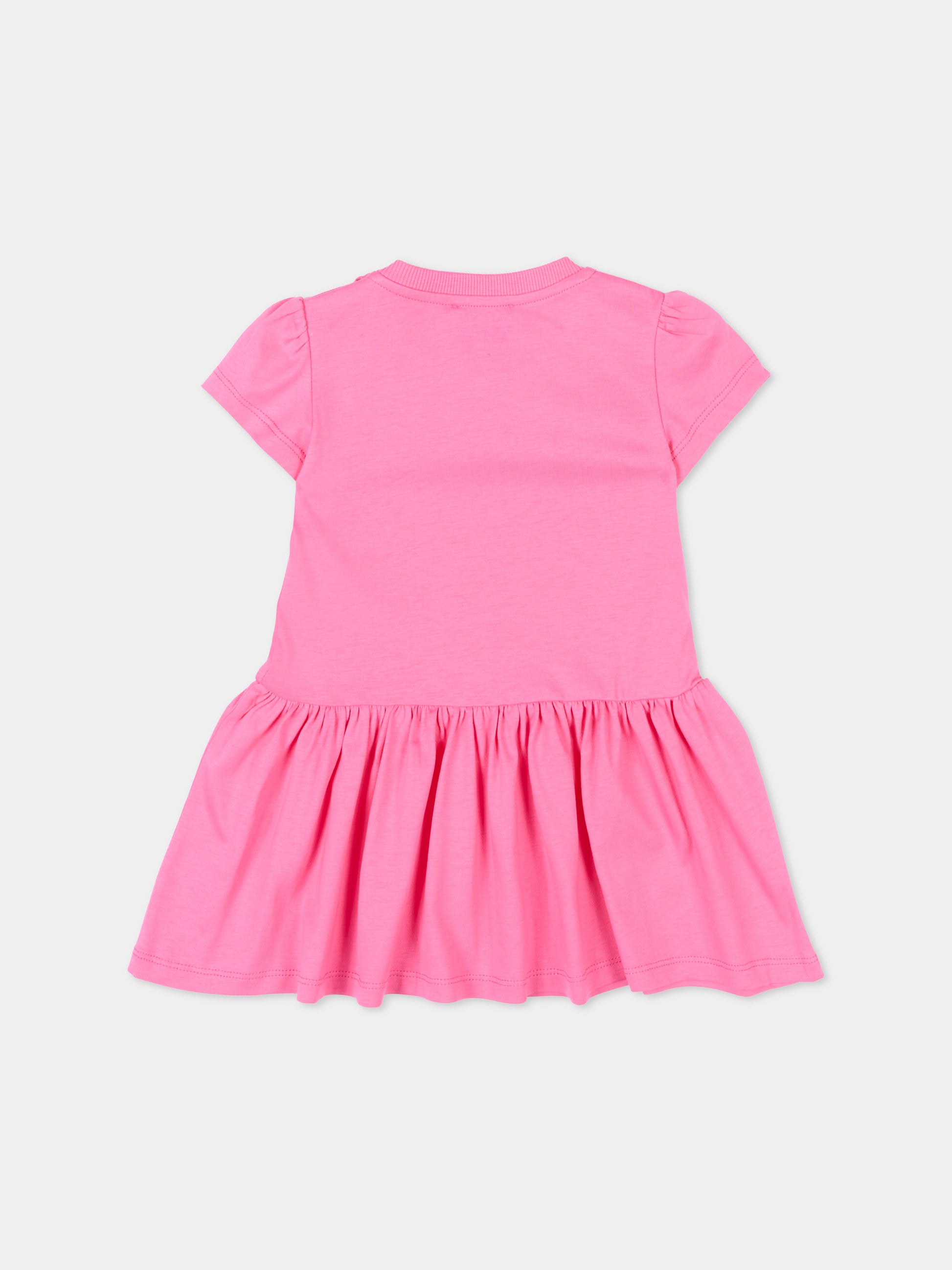 Vestito fucsia per neonata con logo,Moschino Kids,MDV0DM LAA02 50533