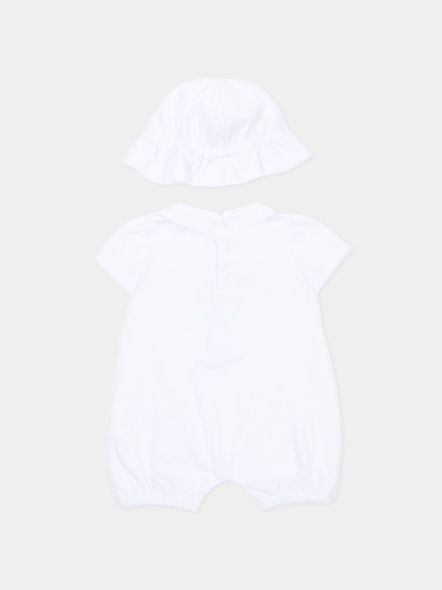 Pagliaccetto bianco per neonata con Teddy Bear,Moschino Kids,MDY01B LFA06 10101
