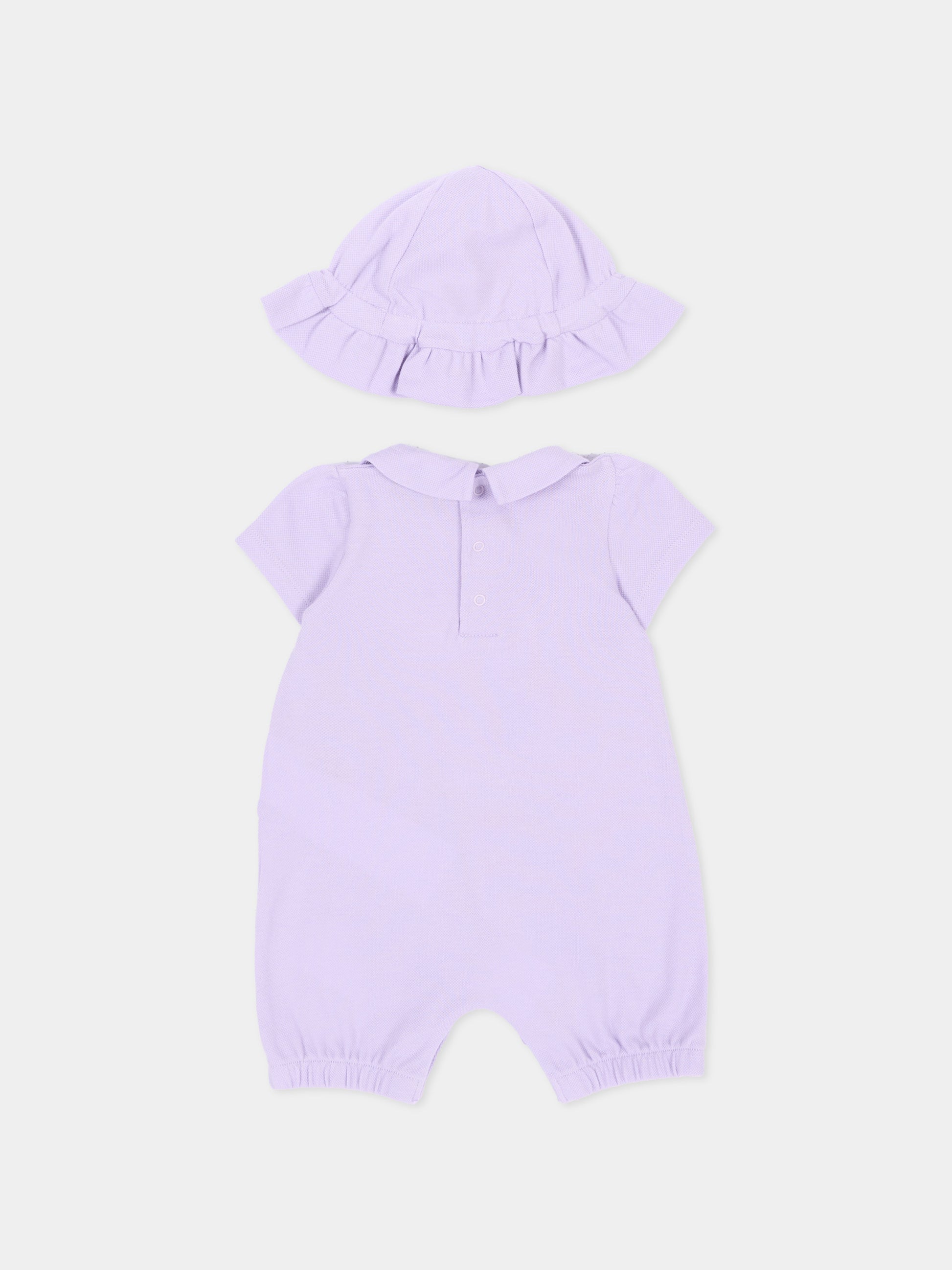 Pagliaccetto lilla per neonata con Teddy Bear,Moschino Kids,MDY01B LFA06 51683