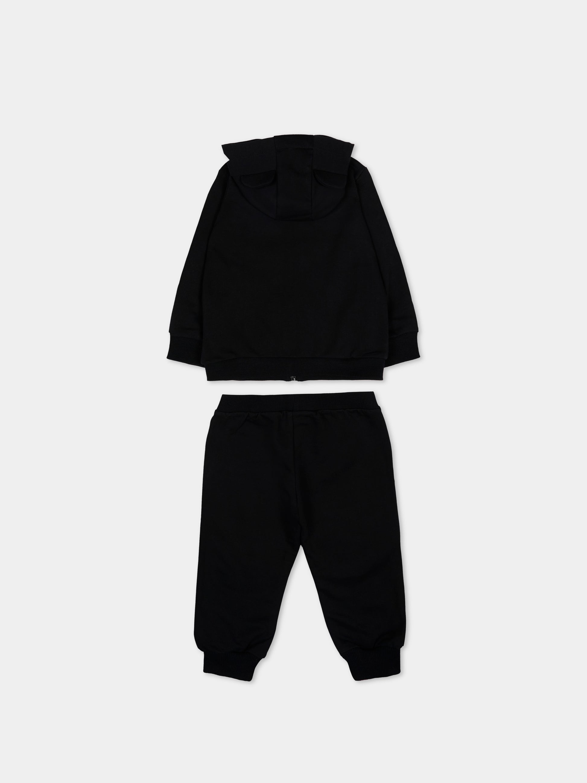 Completo sportivo nero per neonati con Teddy Bear,Moschino Kids,MMK05D LCA19 60100