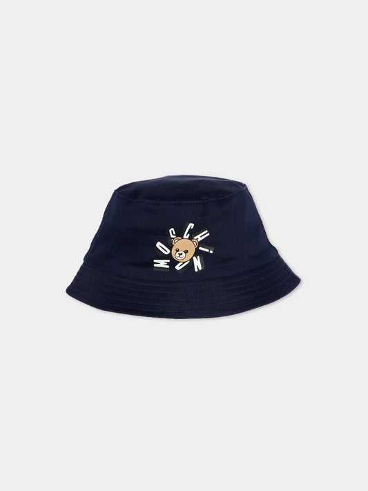 Cloche blu per neonati con teddy bear,Moschino Kids,MNX057 LPA01 40016