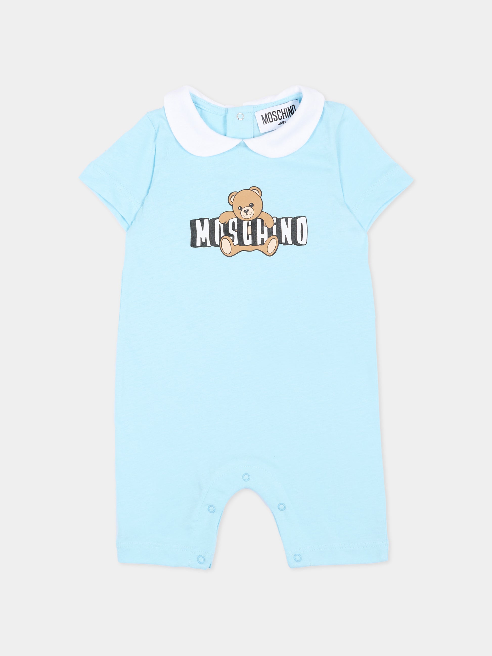 Tutina celeste per neonati con teddy bear,Moschino Kids,MNY03Y LAA03 40304