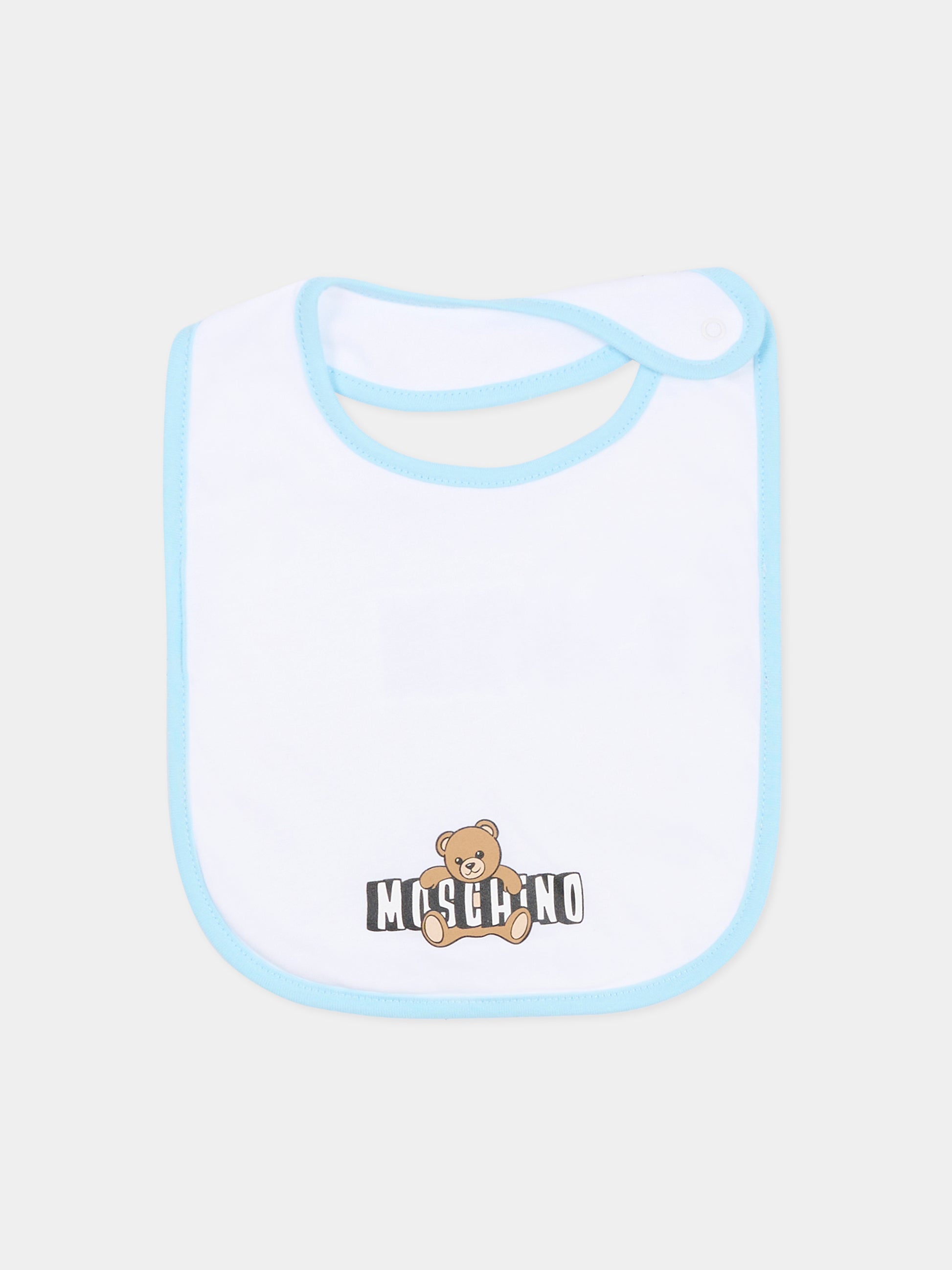 Set tutine celeste per neonato con Teddy Bear,Moschino Kids,MOY03I LCA19 40304