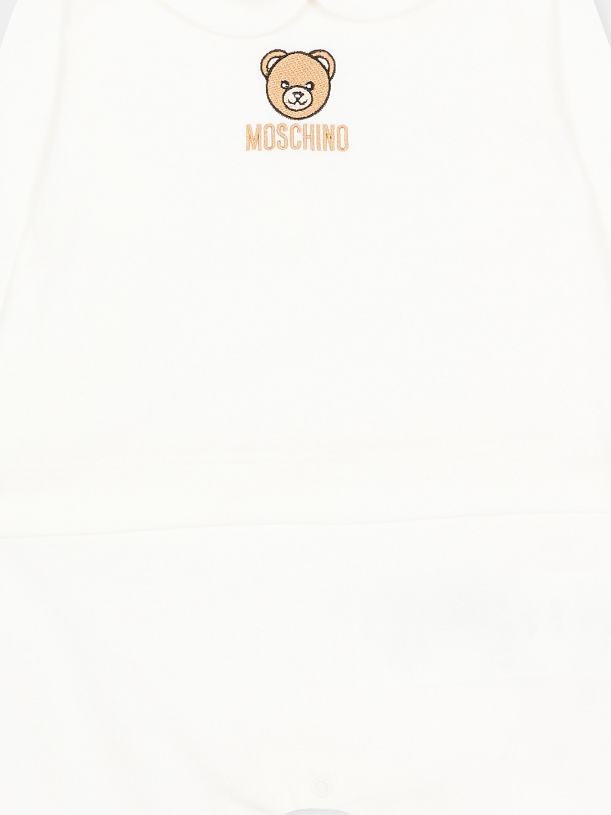 Tutina bianca con teddy bear per neonati,Moschino Kids,MOY06Z LAA23 10063