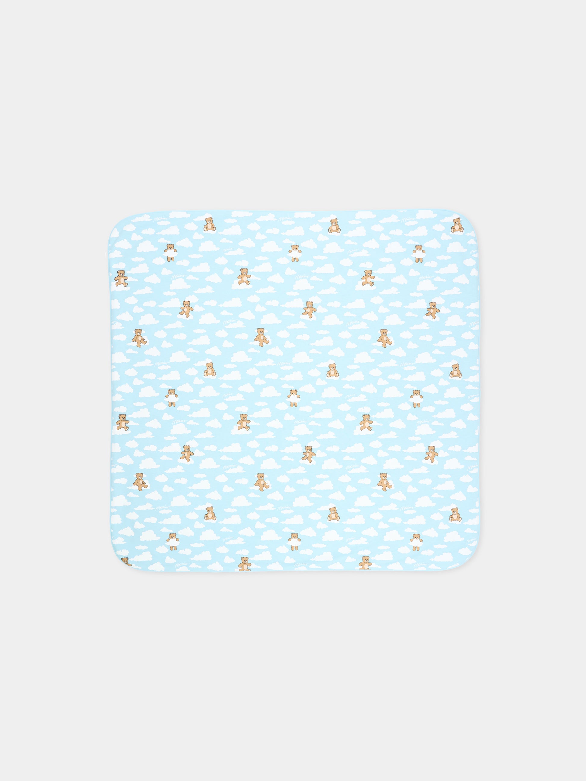 Coperta celeste per neonato con Teddy Bear,Moschino Kids,MRB00F LCA19 83679