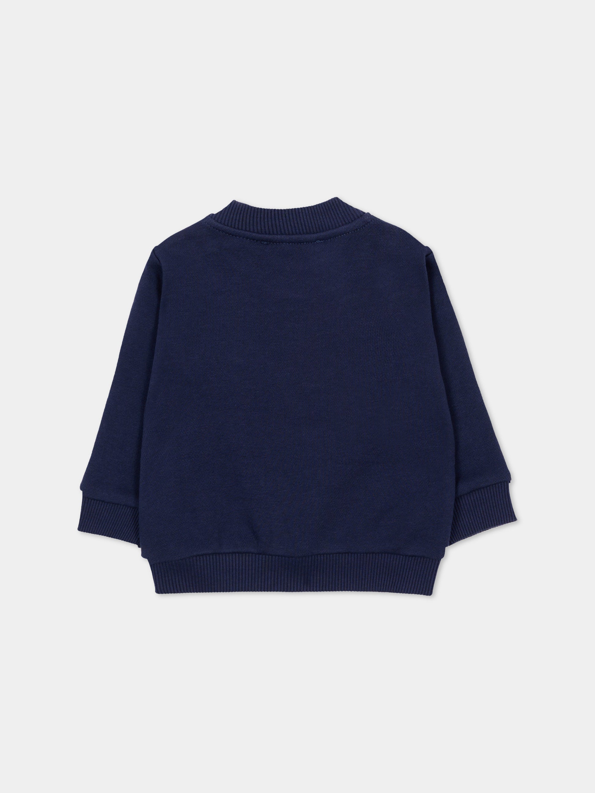 Felpa blu per neonati con Teddy Bear,Moschino Kids,MTF060 LCA89 40016