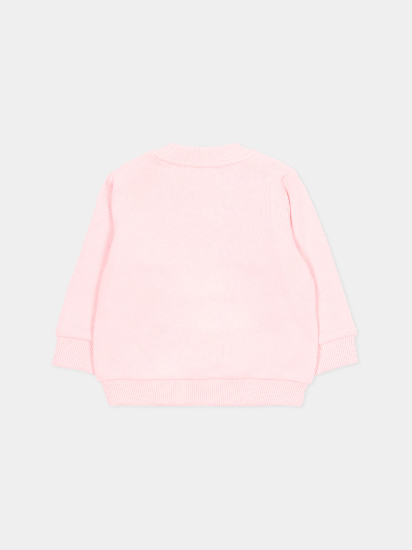 Felpa rosa per neonata con Teddy Bear,Moschino Kids,MTF060 LCA89 50209