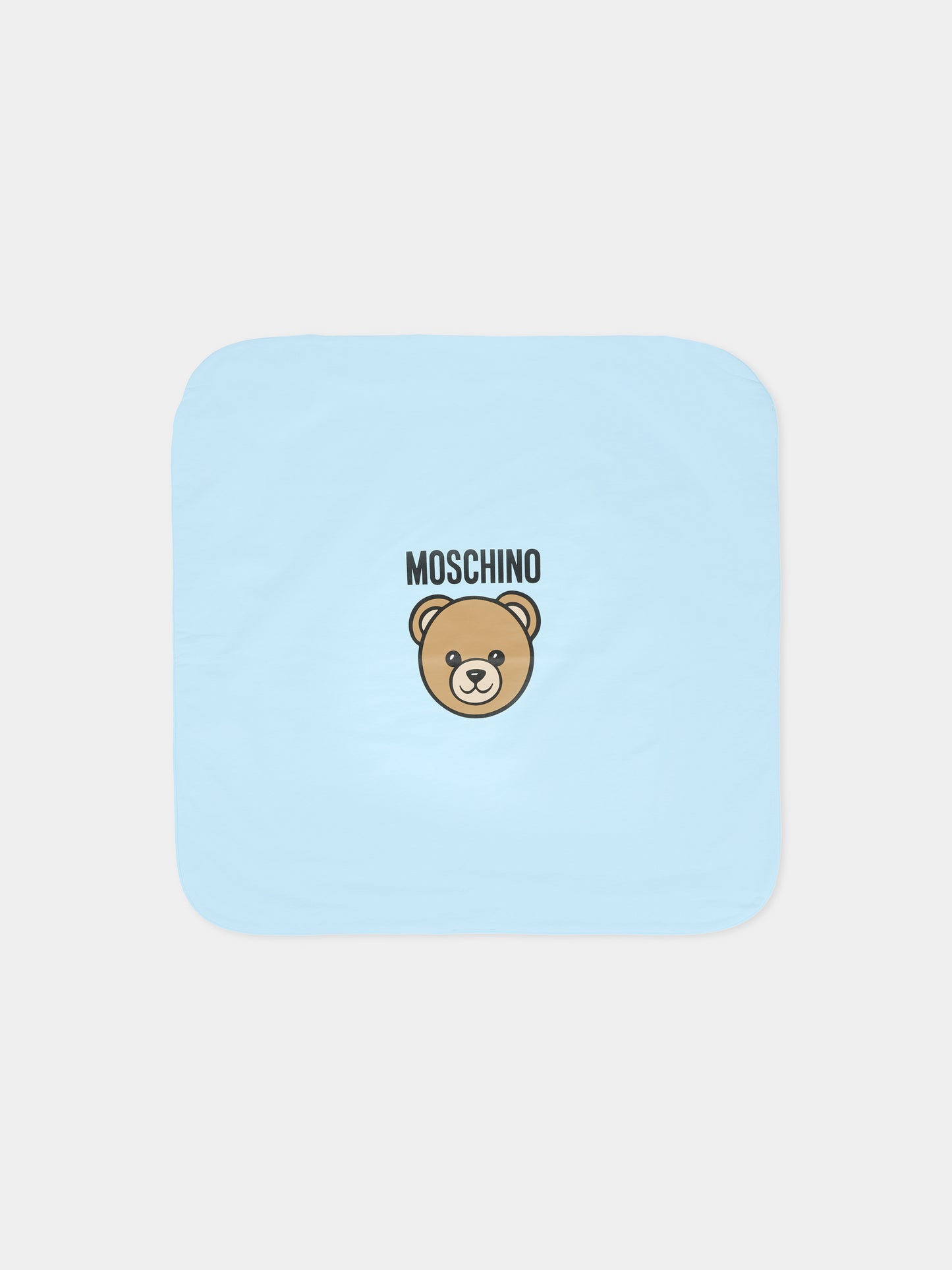 Coperta celeste per neonato con Teddy Bear,Moschino Kids,MUB00M LCA19 40304