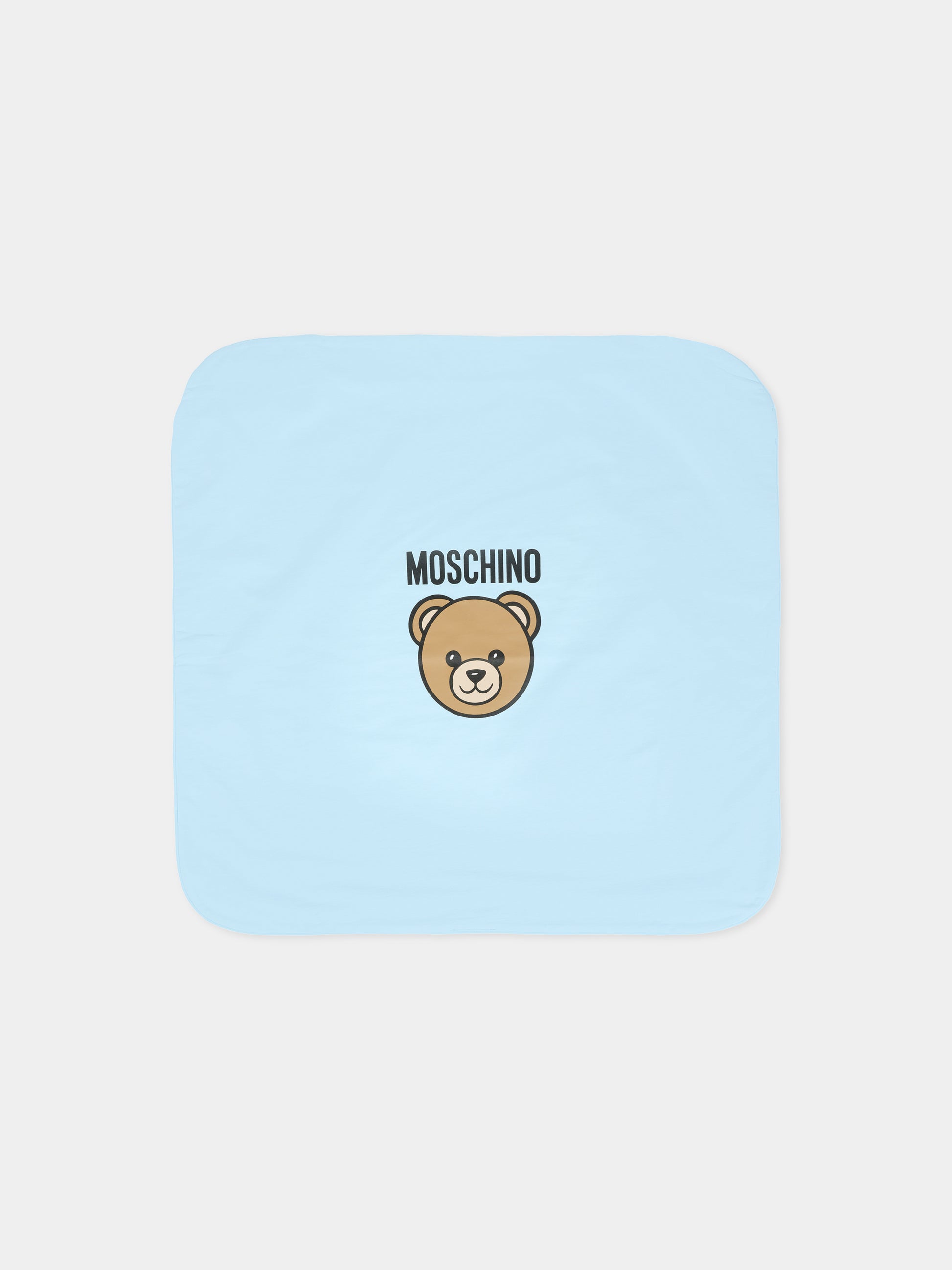 Coperta celeste per neonato con Teddy Bear,Moschino Kids,MUB00M LCA19 40304