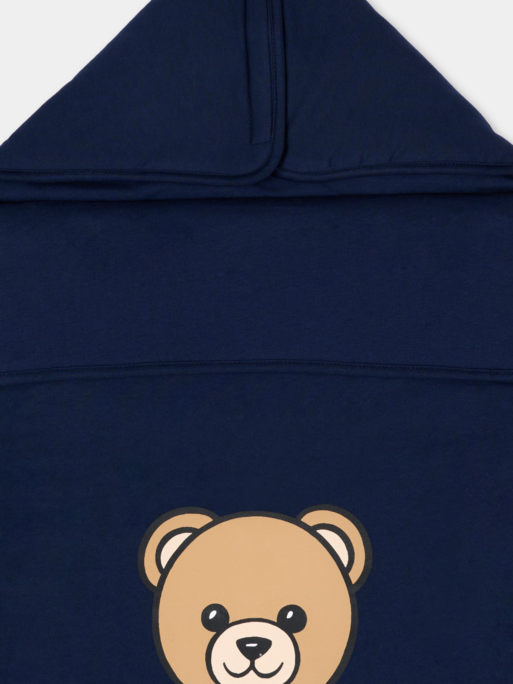 Sacco nanna blu per neonati con Teddy Bear,Moschino Kids,MUE00V LCA19 40016