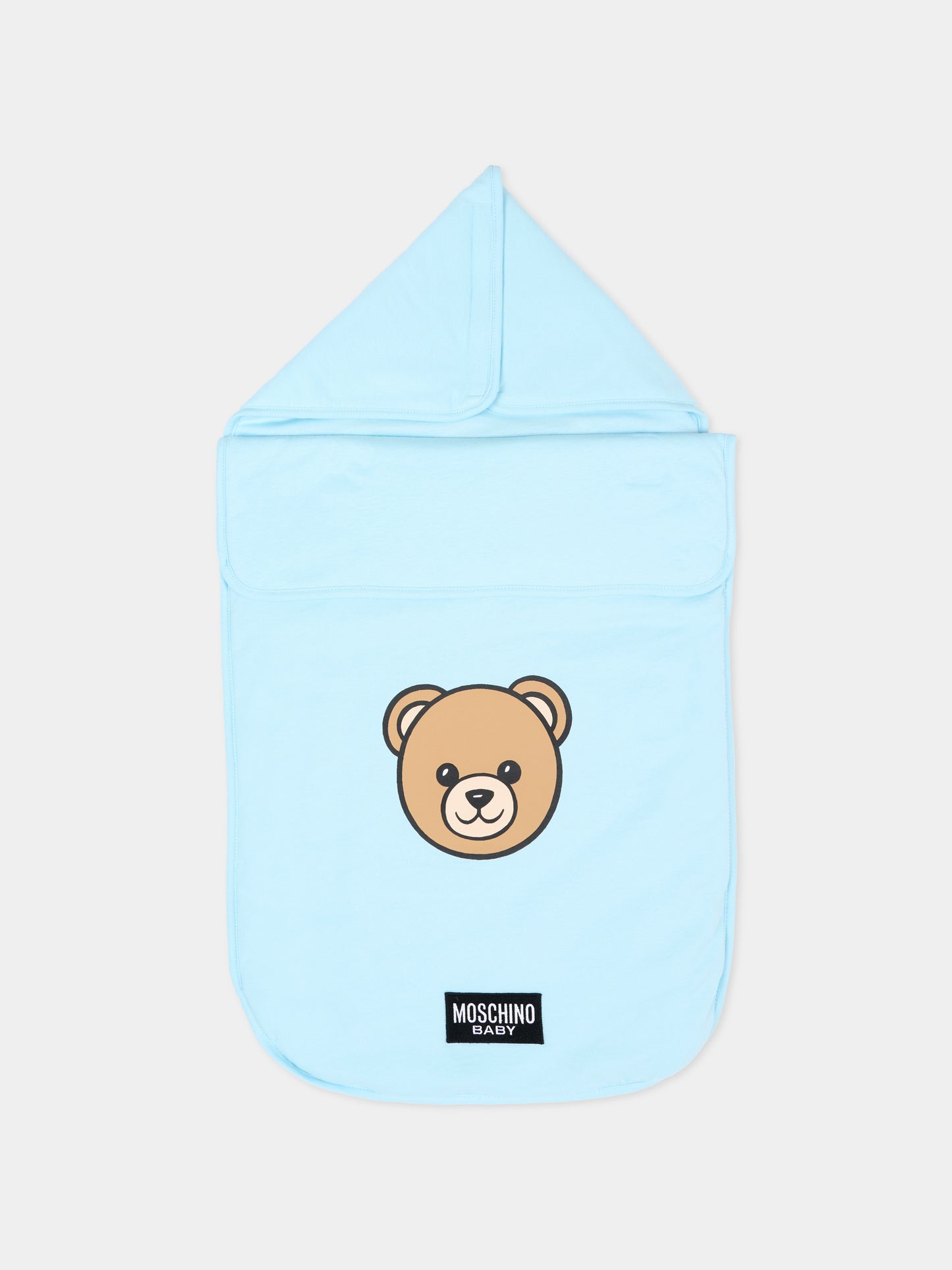 Sacco nanna celeste per neonato con Teddy Bear,Moschino Kids,MUE00V LCA19 40304