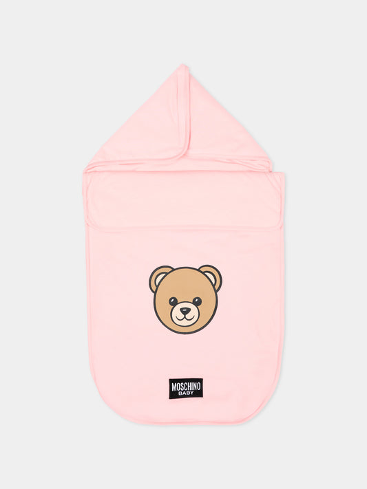Sacco nanna rosa per neonata con Teddy Bear,Moschino Kids,MUE00V LCA19 50209