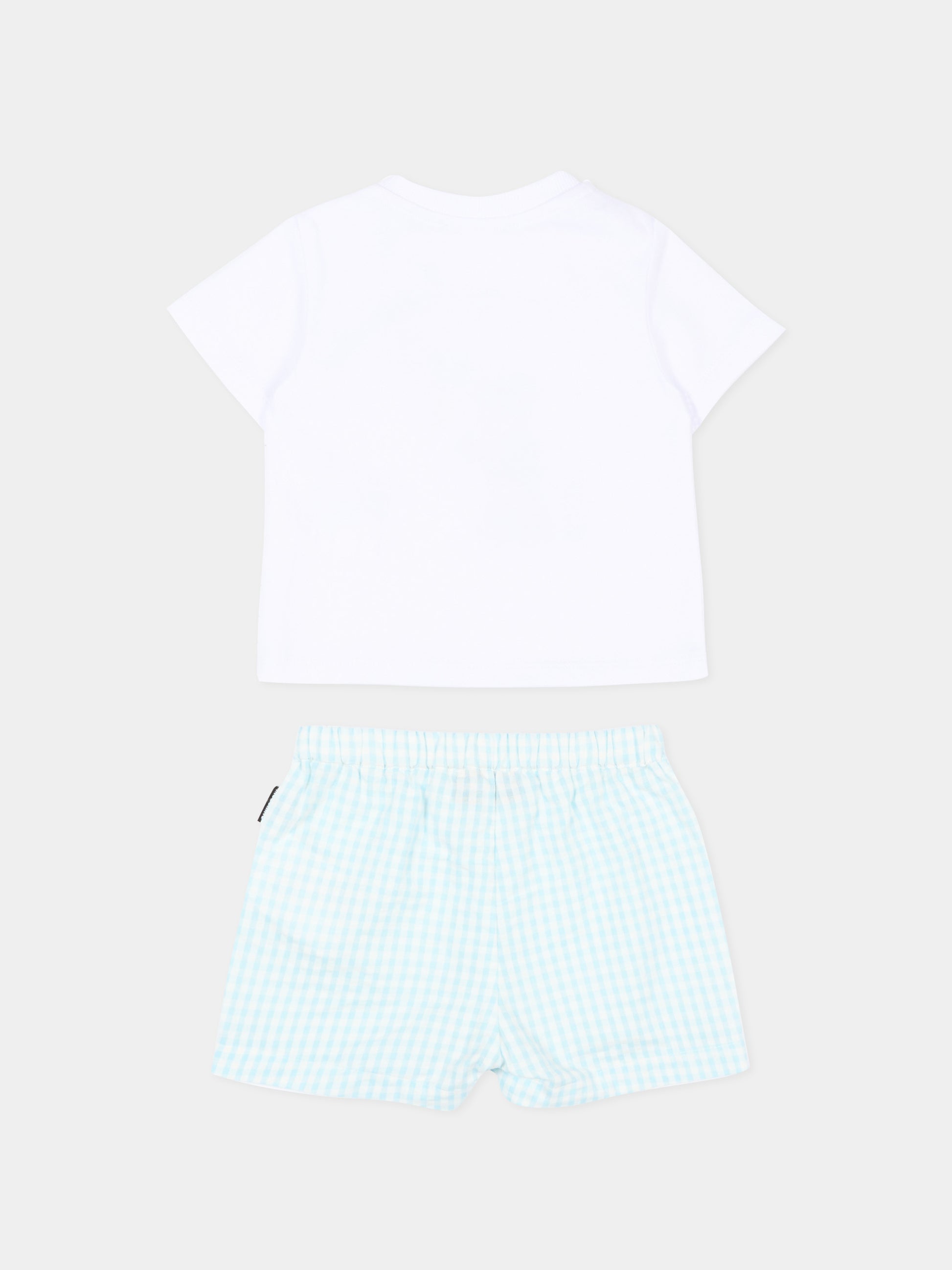 Completo sportivo celeste per neonato con Teddy Bear,Moschino Kids,MUG01S LZE10 83675