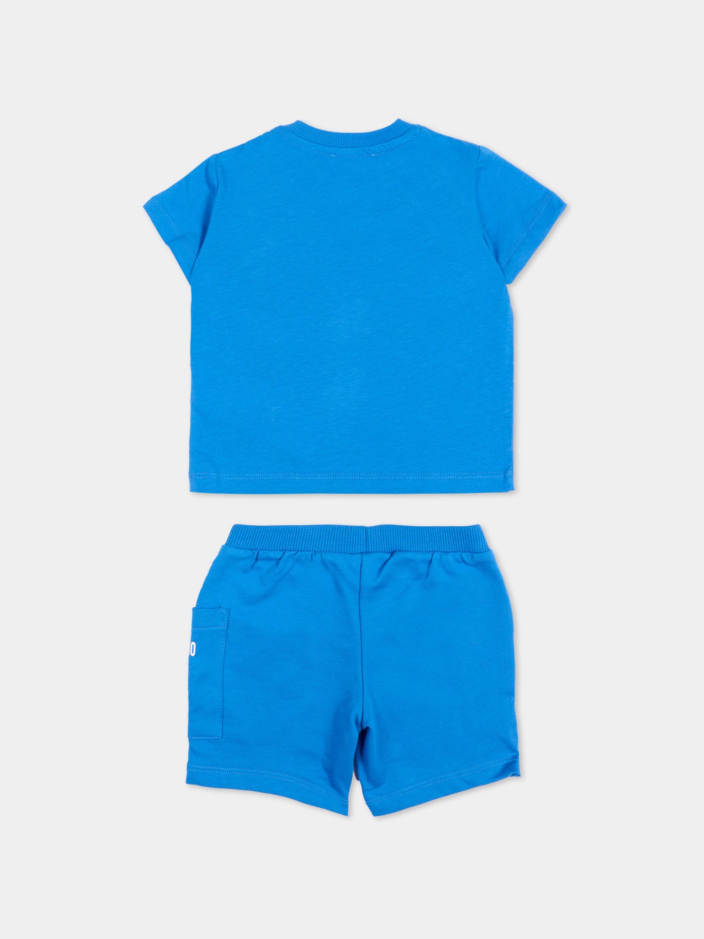 Completo sportivo azzurro per neonati con teddy bear,Moschino Kids,MUG01U LCA19 40630