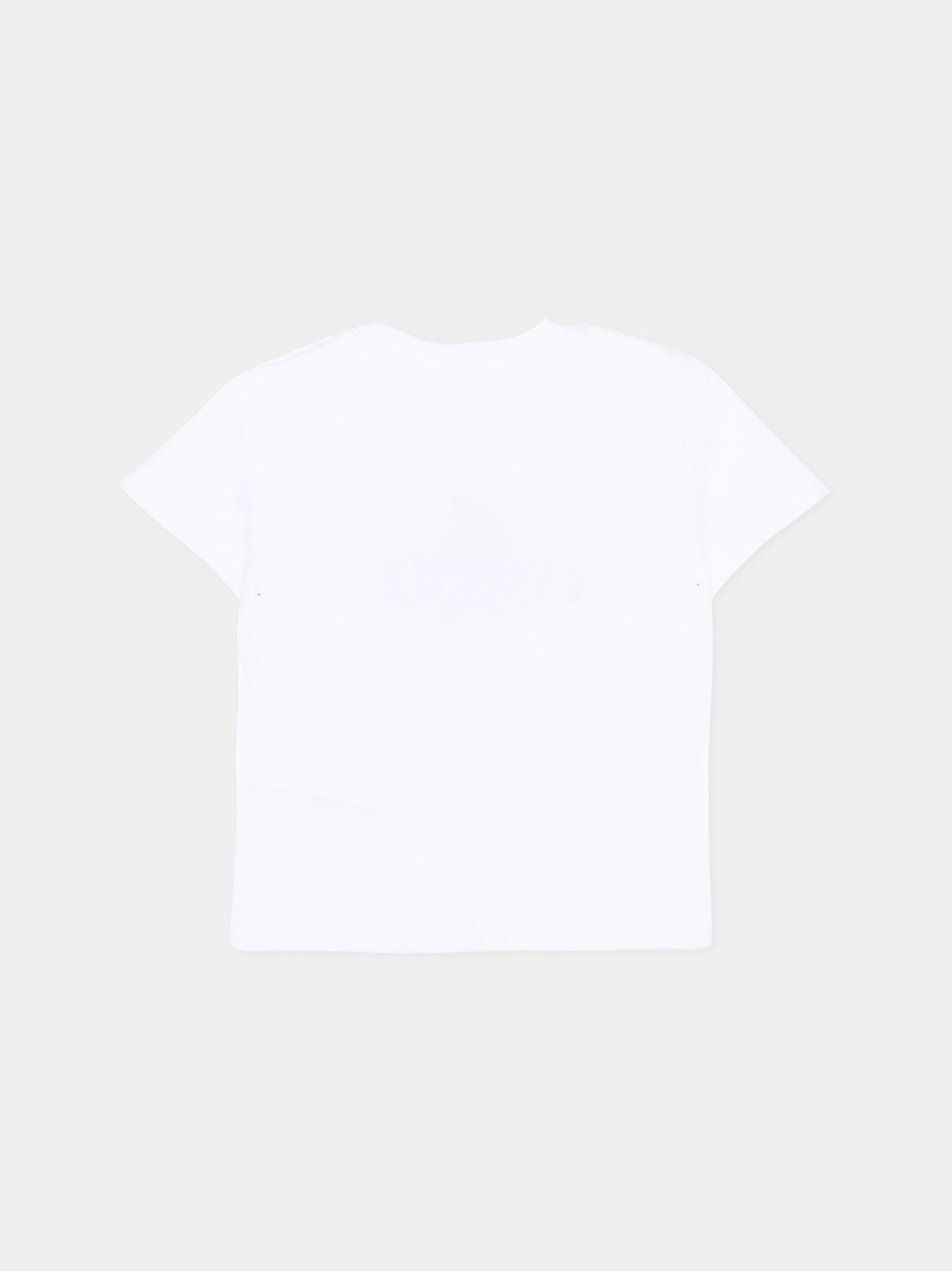 T-Shirt bianca per neonati con logo e Teddy Bear,Moschino Kids,MUM04P LAA03 10101