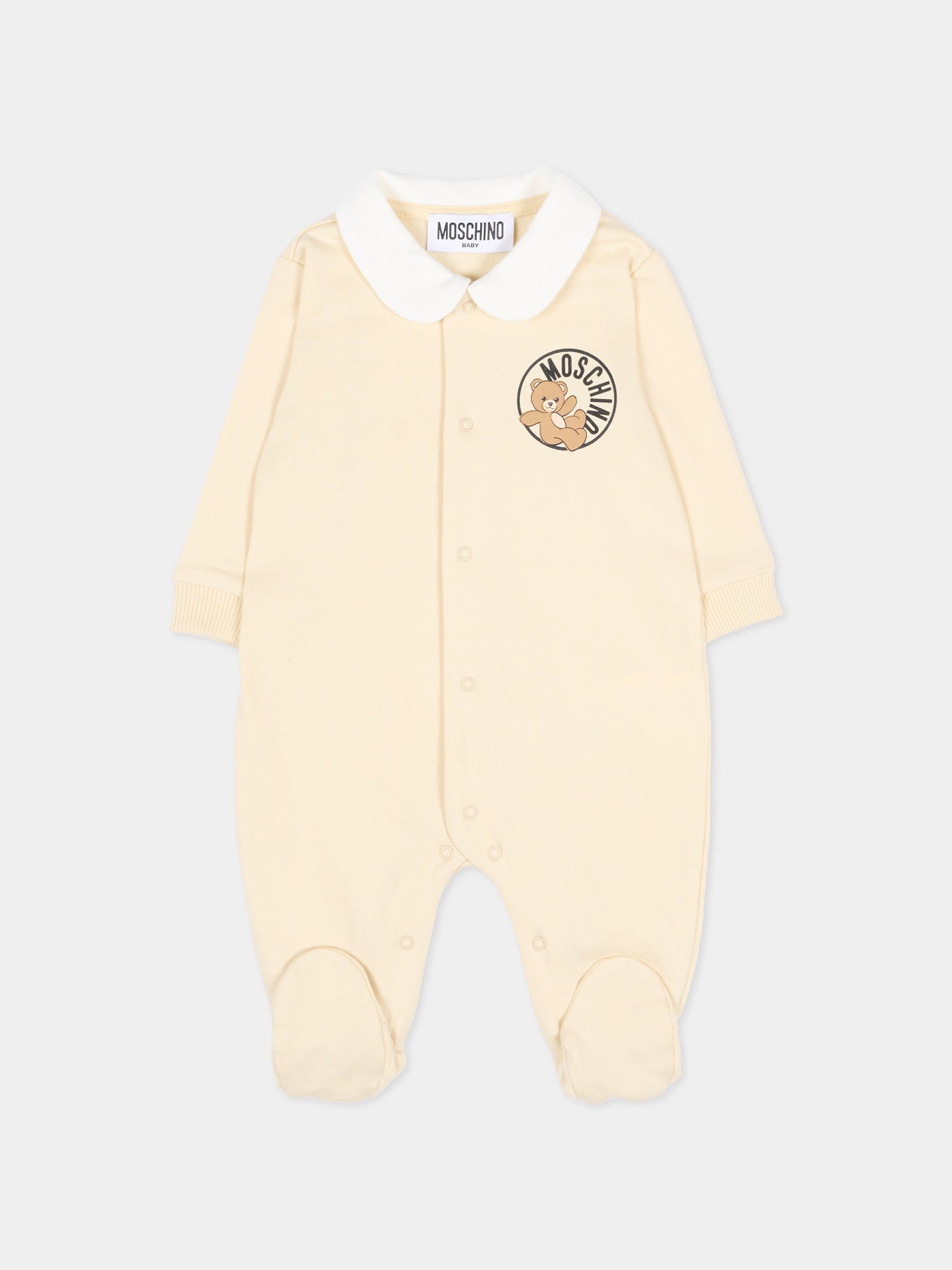Tutina beige per neonati con Teddy Bear,Moschino Kids,MUT04S LCA19 20404