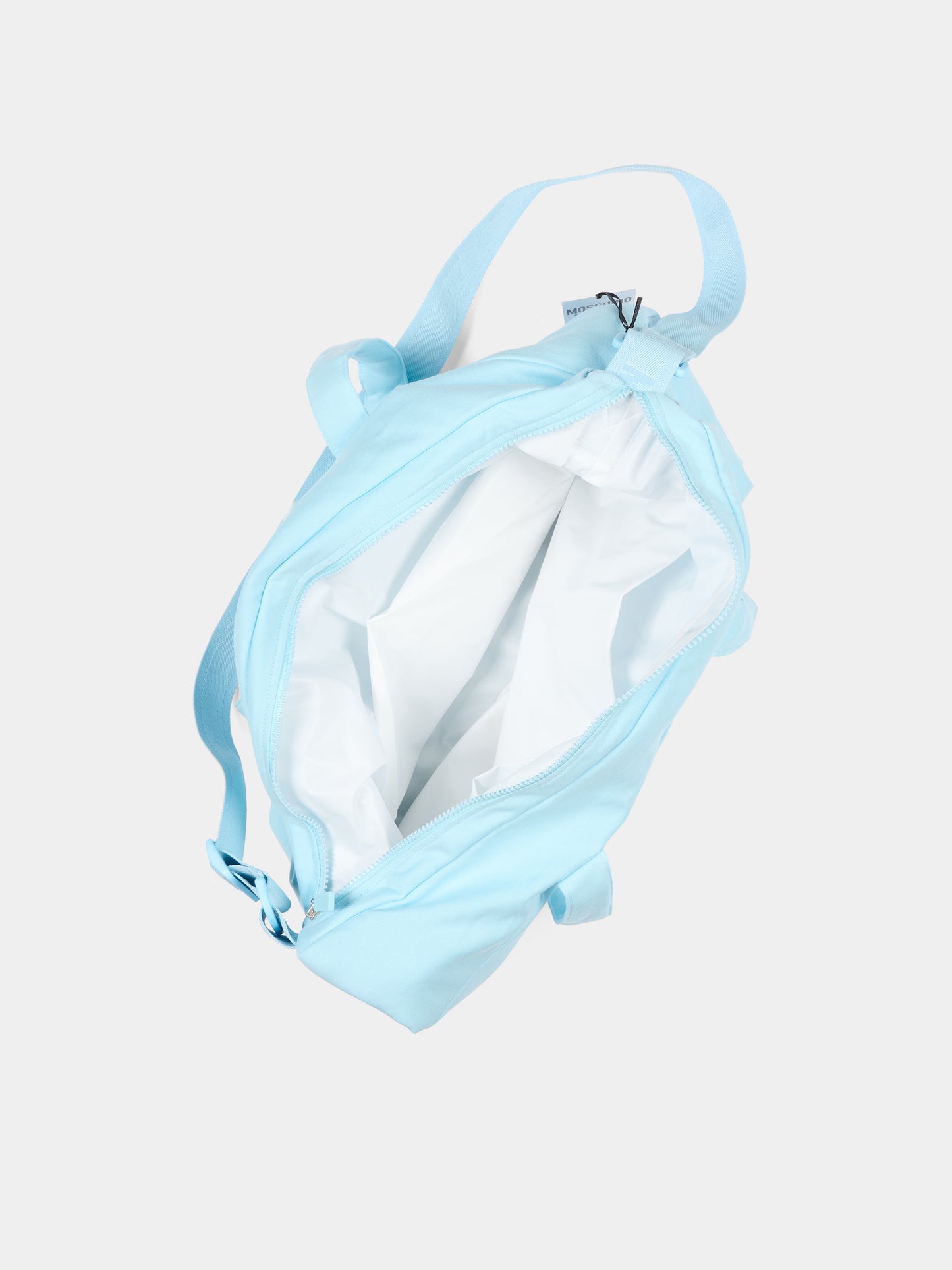 Borsa mamma celeste per neonato con Teddy Bear e nuvola,Moschino Kids,MUX05T LCA19 40304