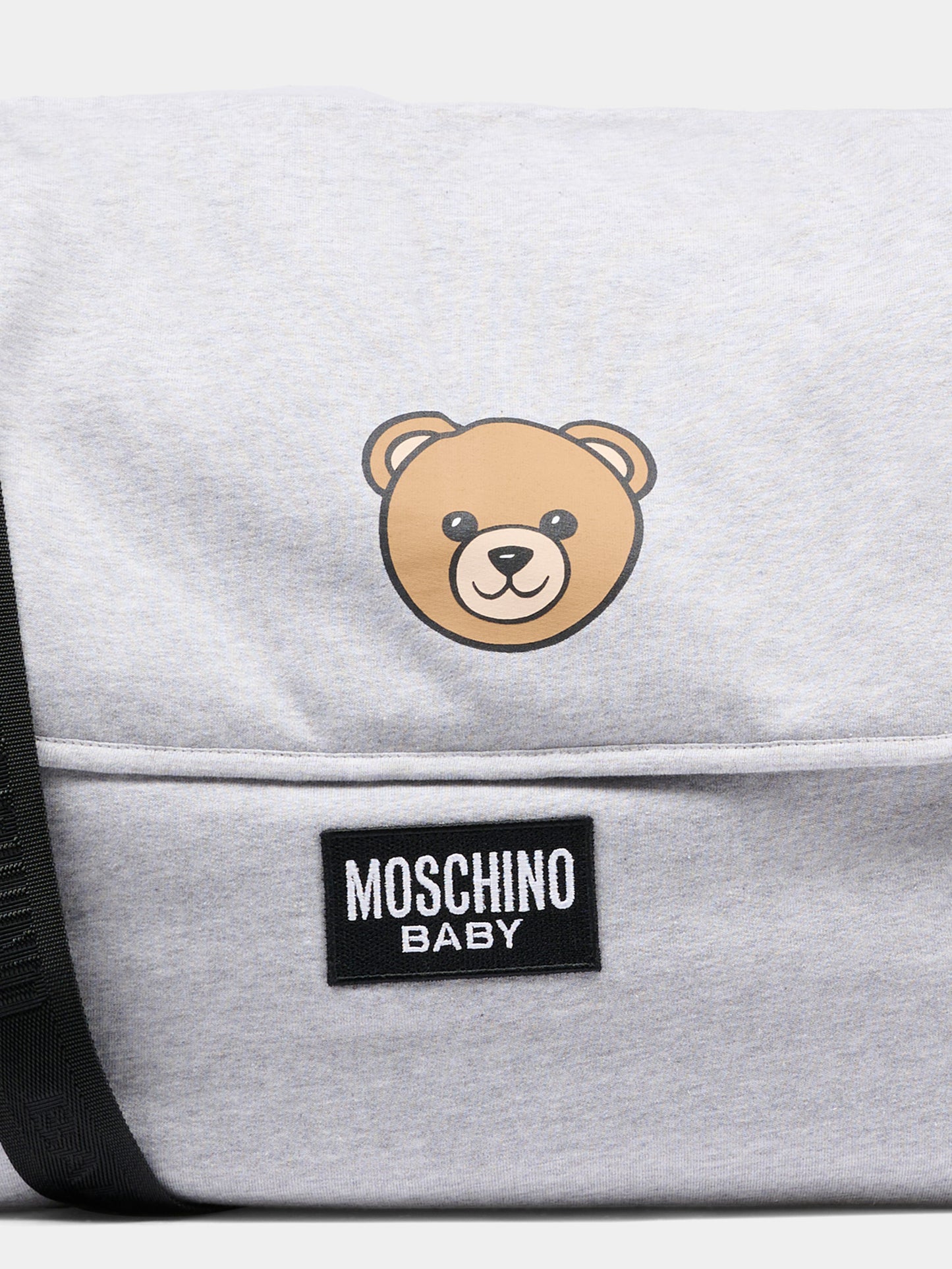 Borsa mamma grigia per neonati con Teddy Bear e logo,Moschino Kids,MUX05V LCA19 60926
