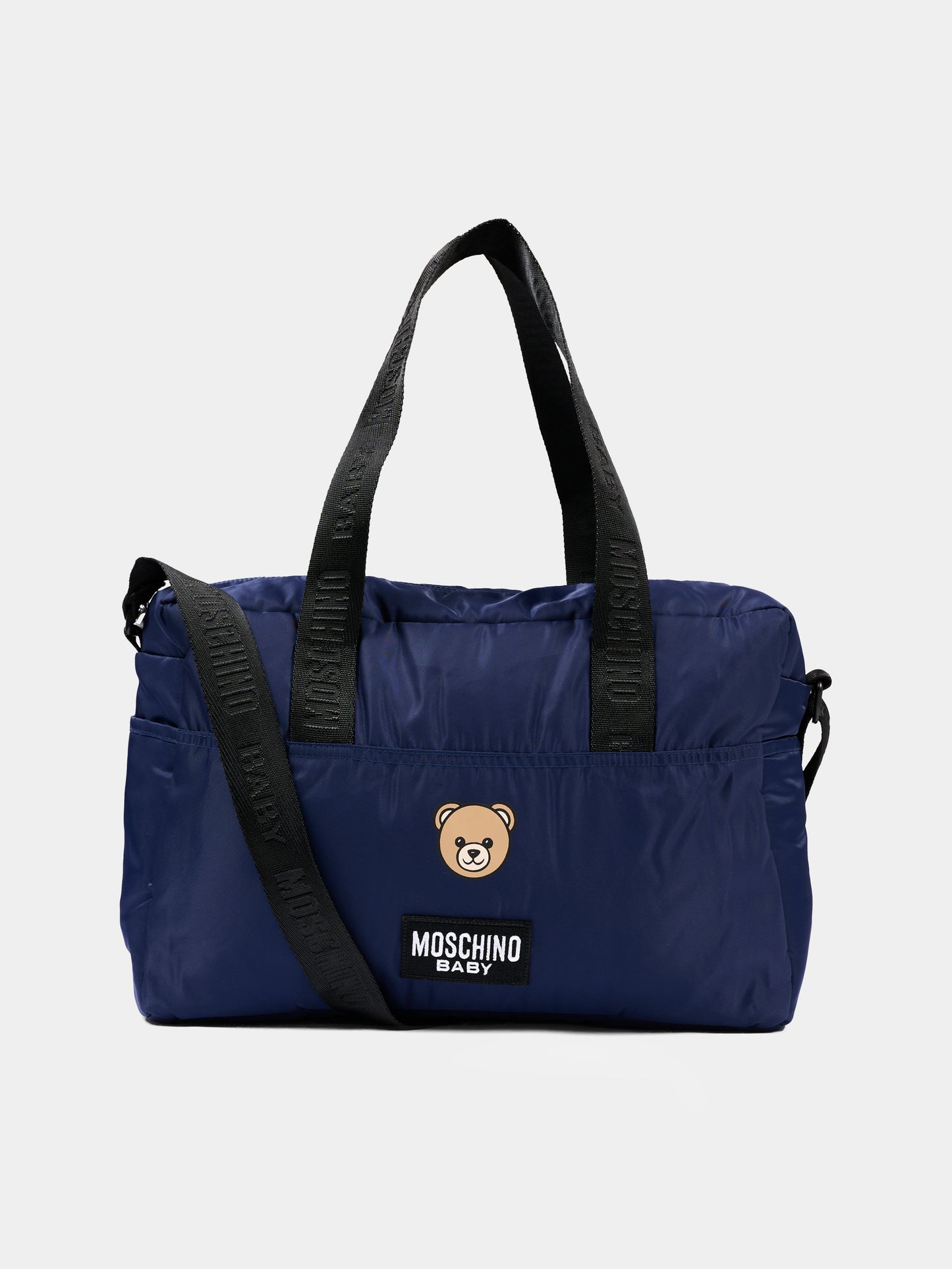 Borsa mamma blu per neonati con Teddy Bear,Moschino Kids,MUX05W L3A89 40016